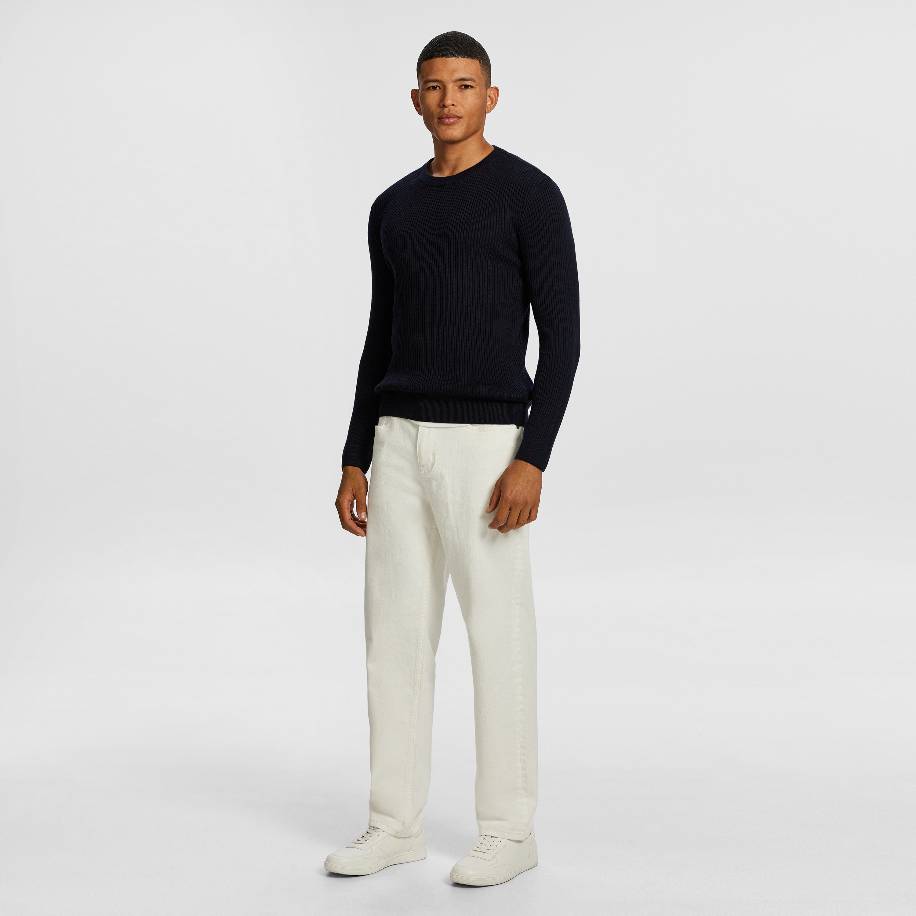 Navy Jackman Crew Neck Knit Jumper