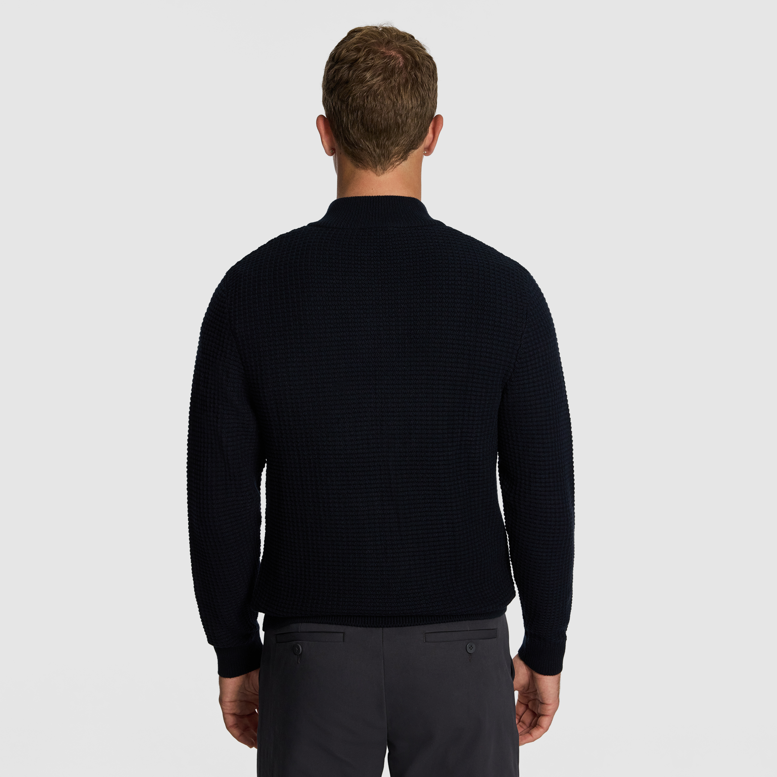 Navy Martin 1/4 Zip Knit Jumper