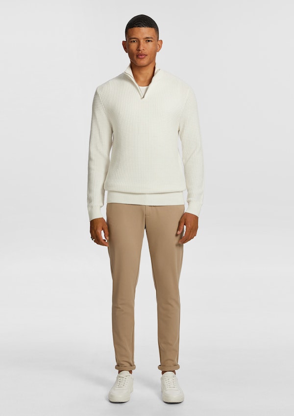 White Martin 1/4 Zip Knit Jumper