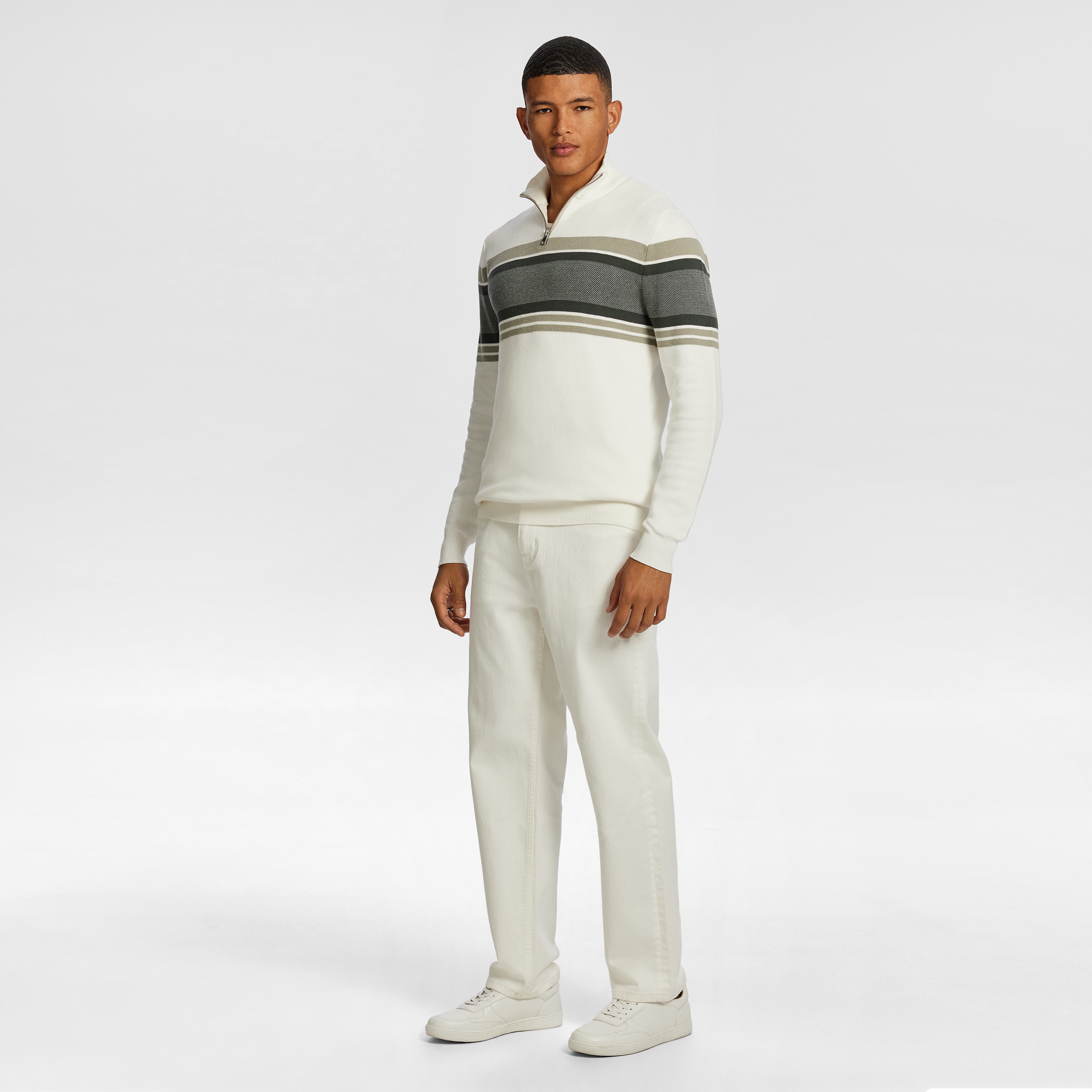 Off White Brosnon 1/4 Zip Knit Jumper
