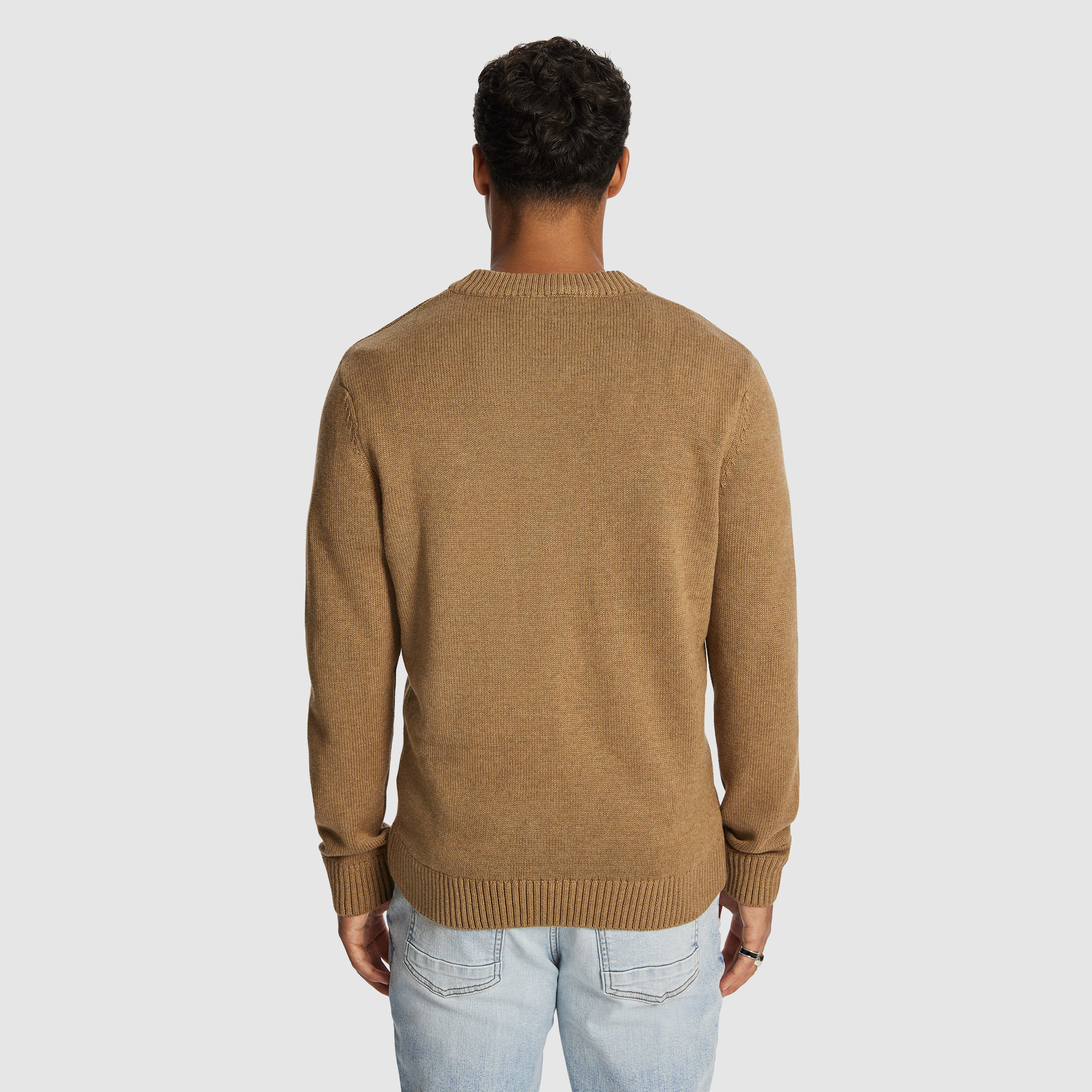 Camel Thornton V Neck Knit Jumper