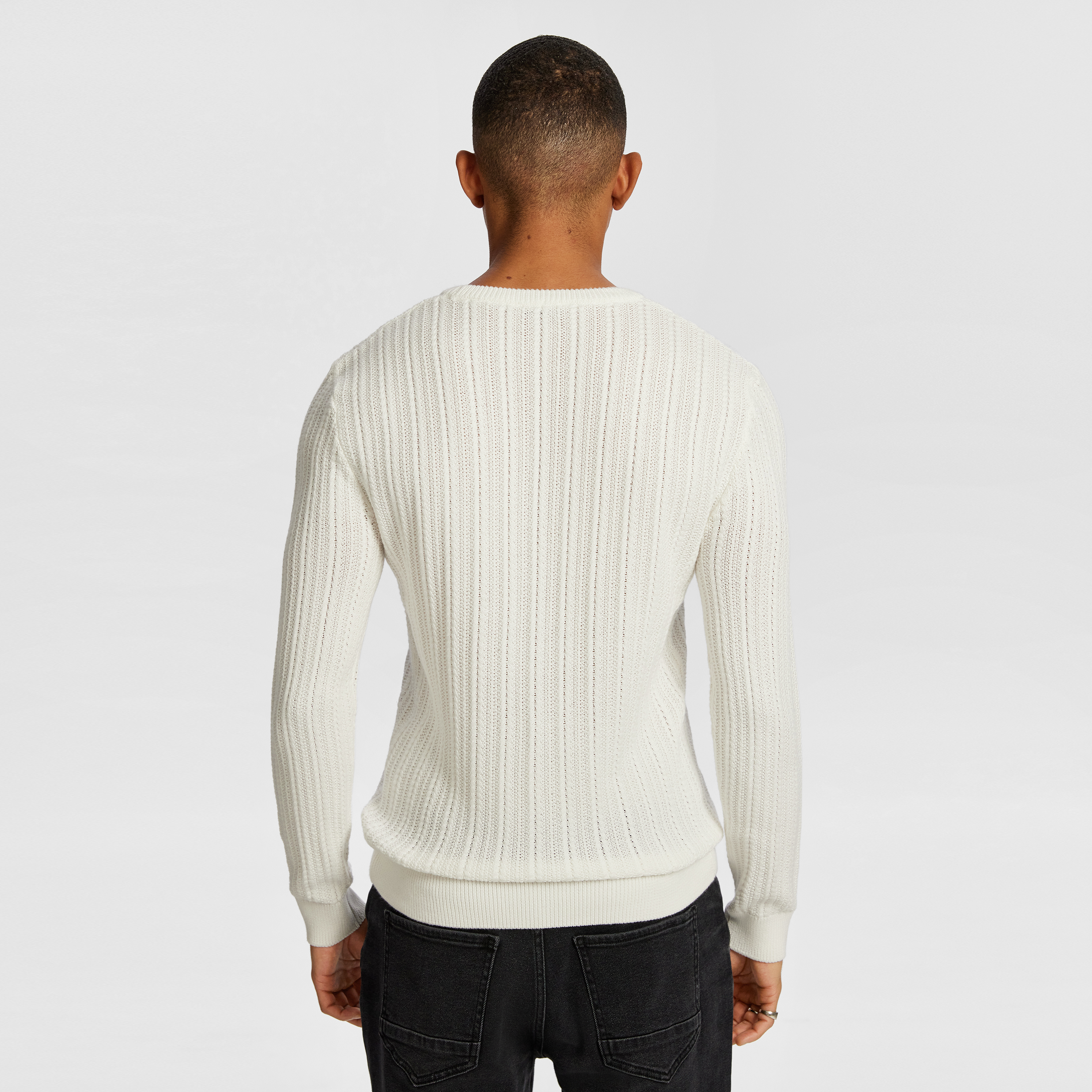 Off White Carrey Crew Neck Cable Knit