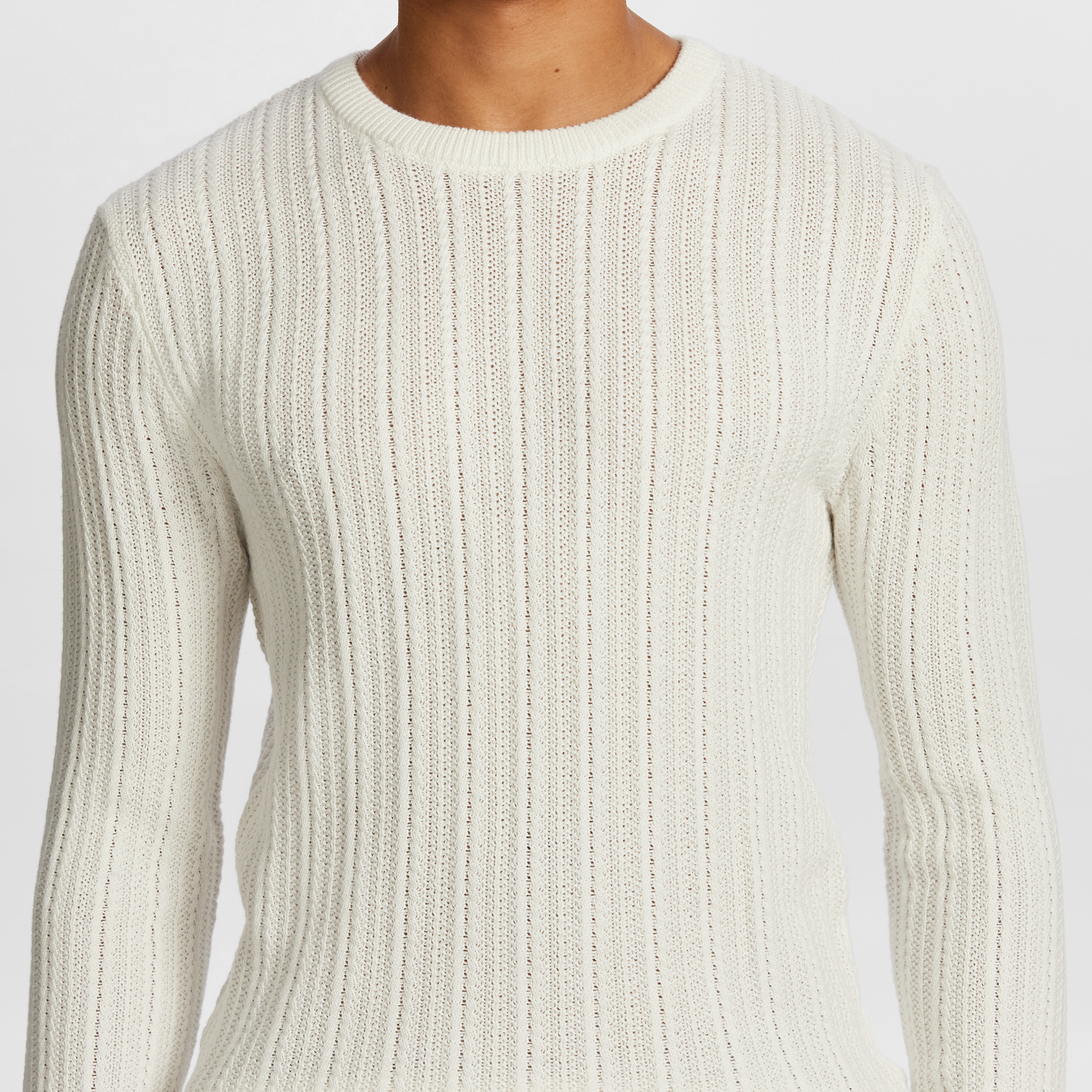 Off White Carrey Crew Neck Cable Knit