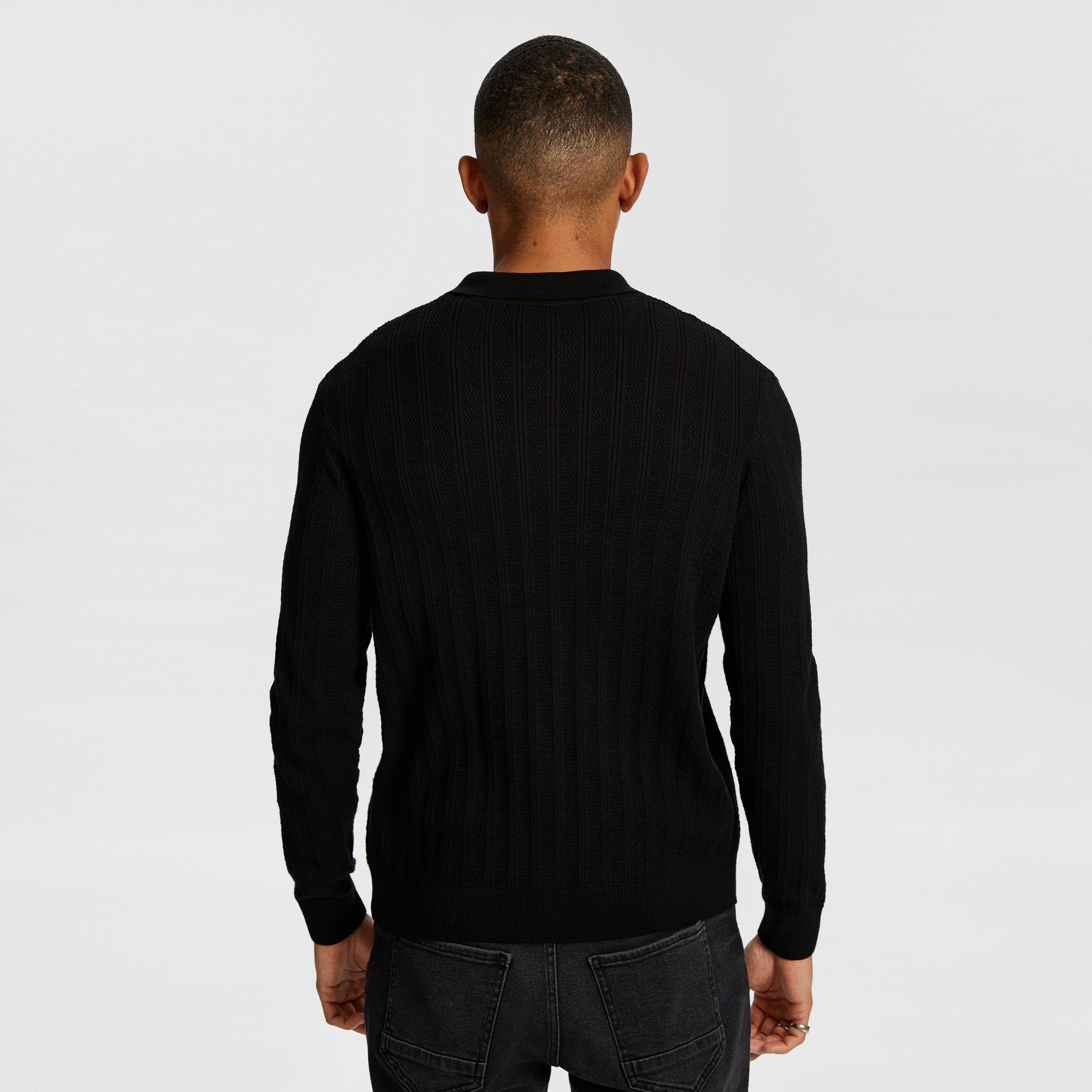 Black Neeson Button Through Knit