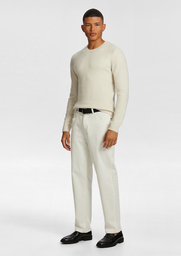 Natural Simmons Crew Neck Knit Jumper