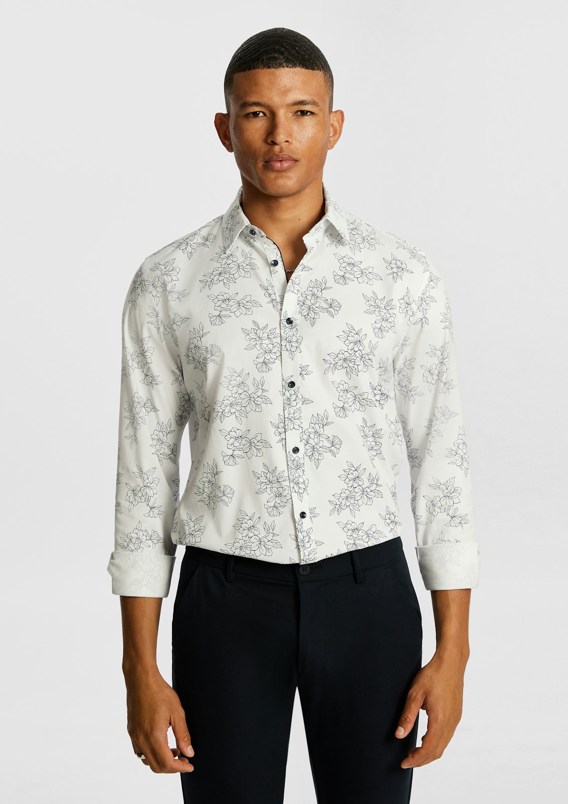 Abraham Slim Floral Shirt
