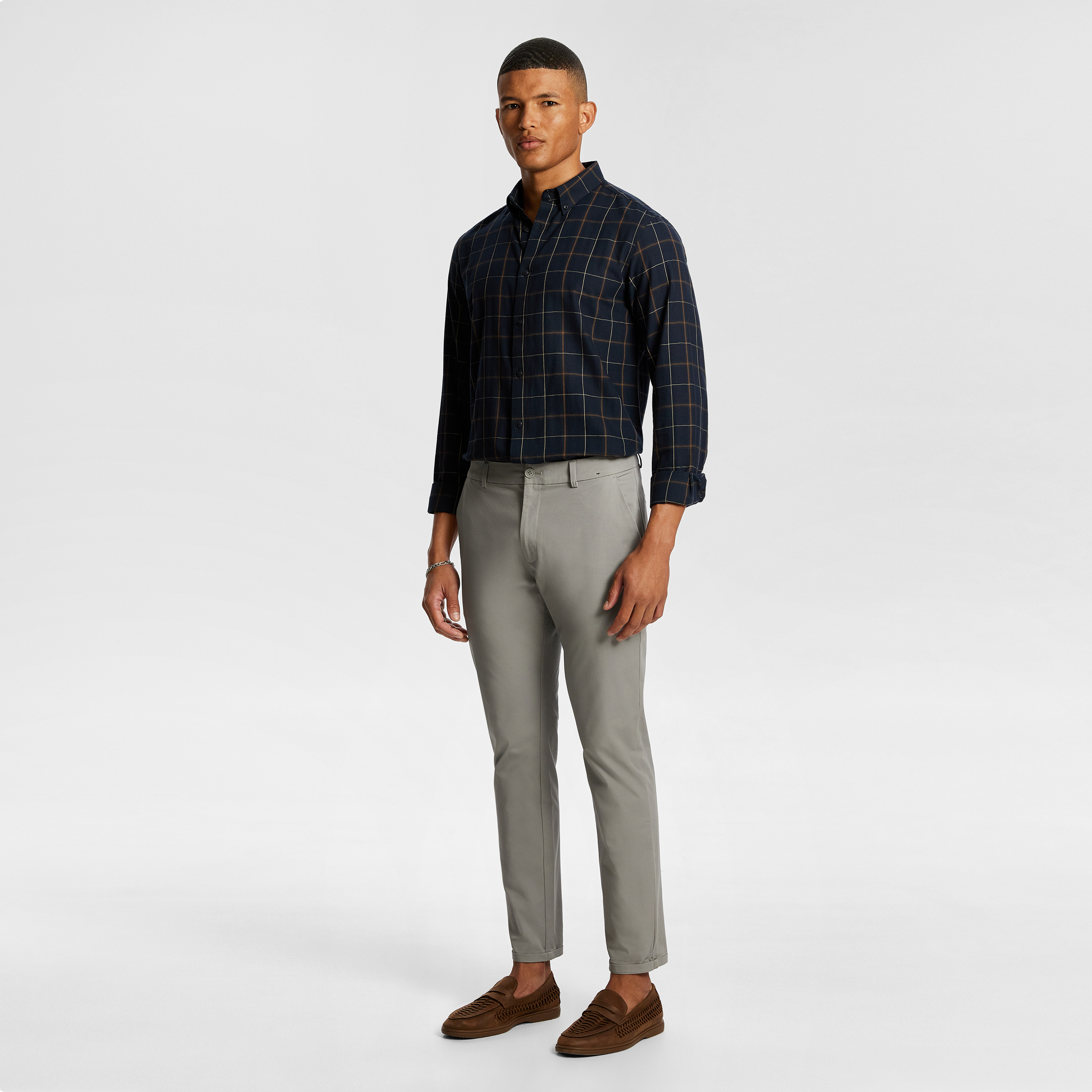 Navy Barclay Check Shirt