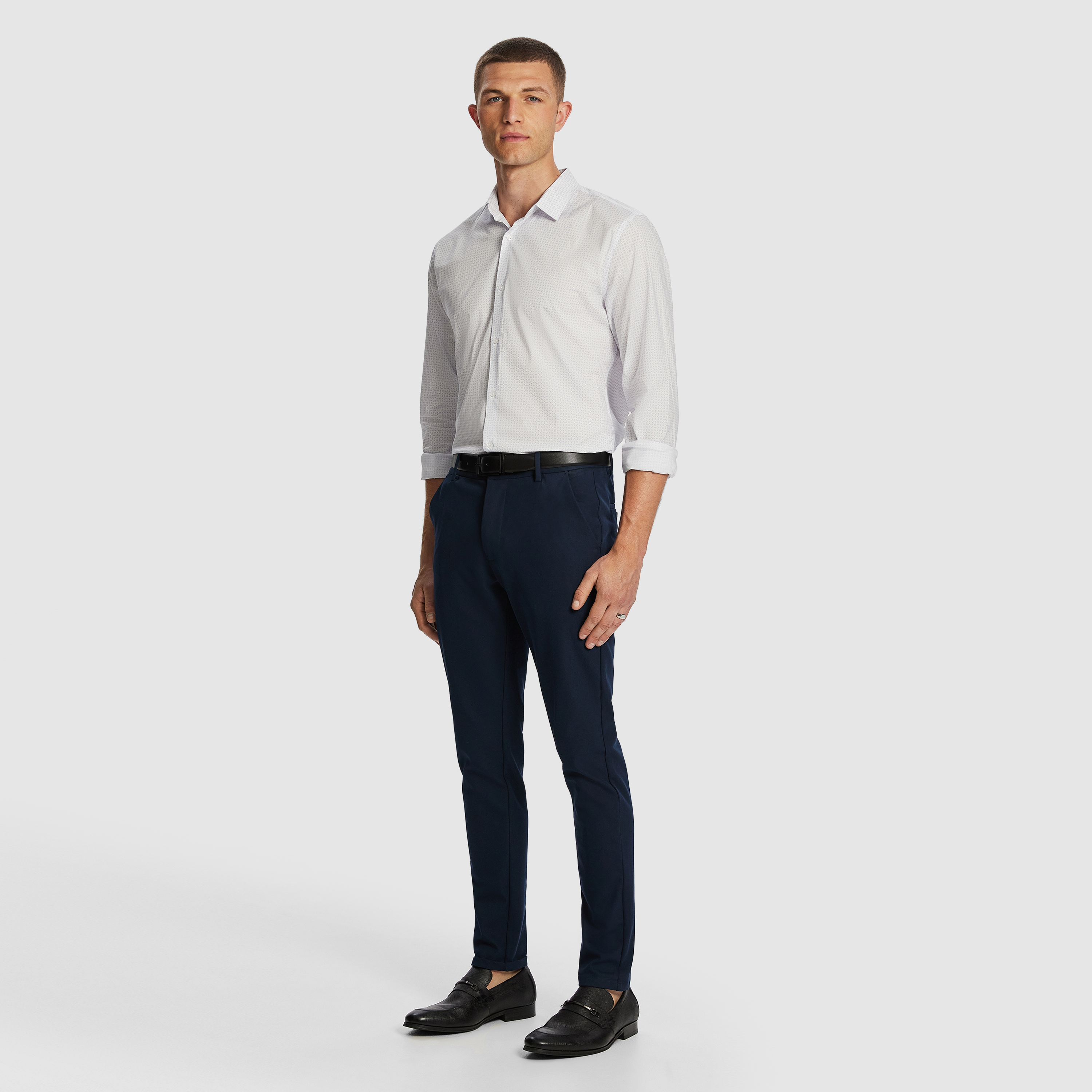 Light Blue Houston Slim Geo Shirt