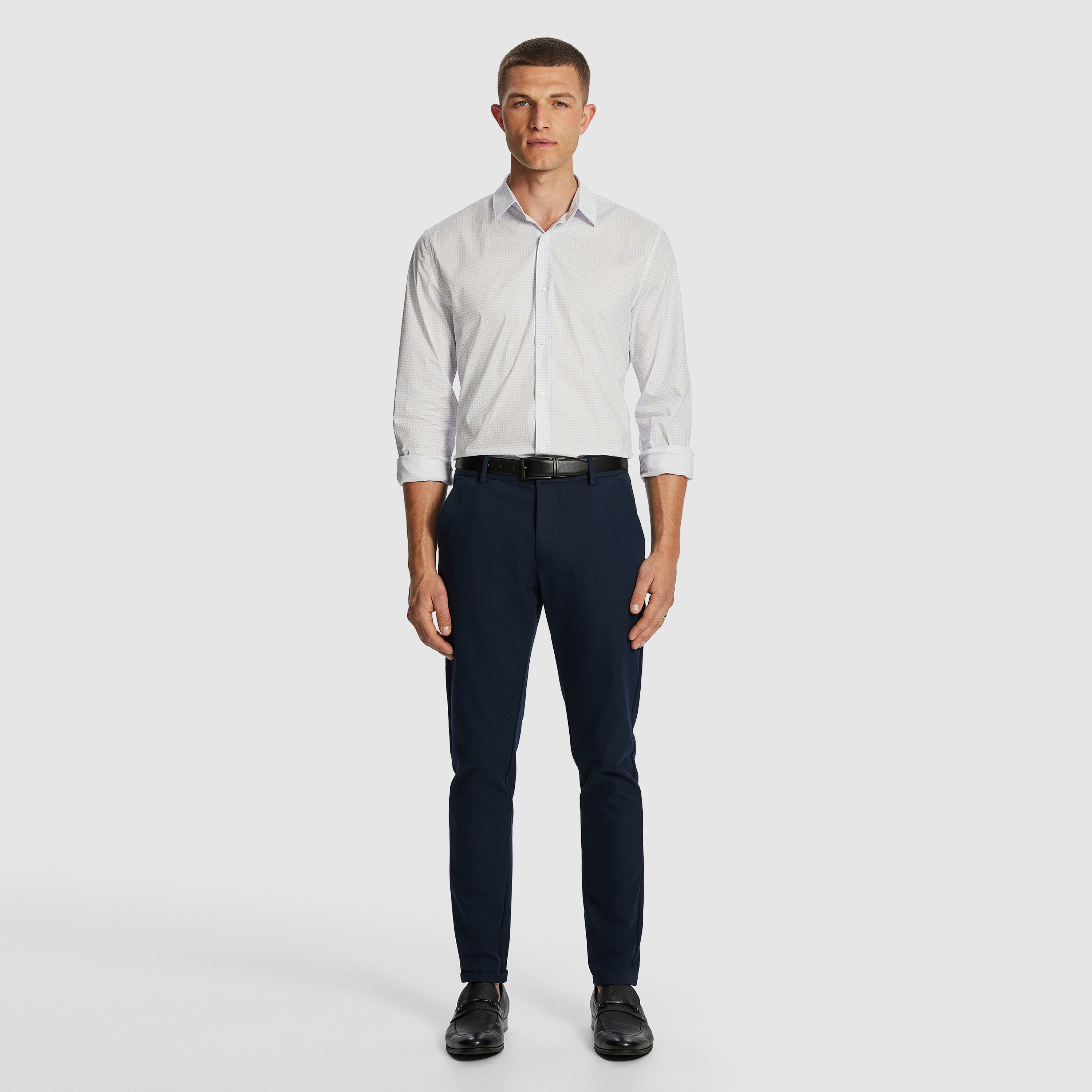 Light Blue Houston Slim Geo Shirt