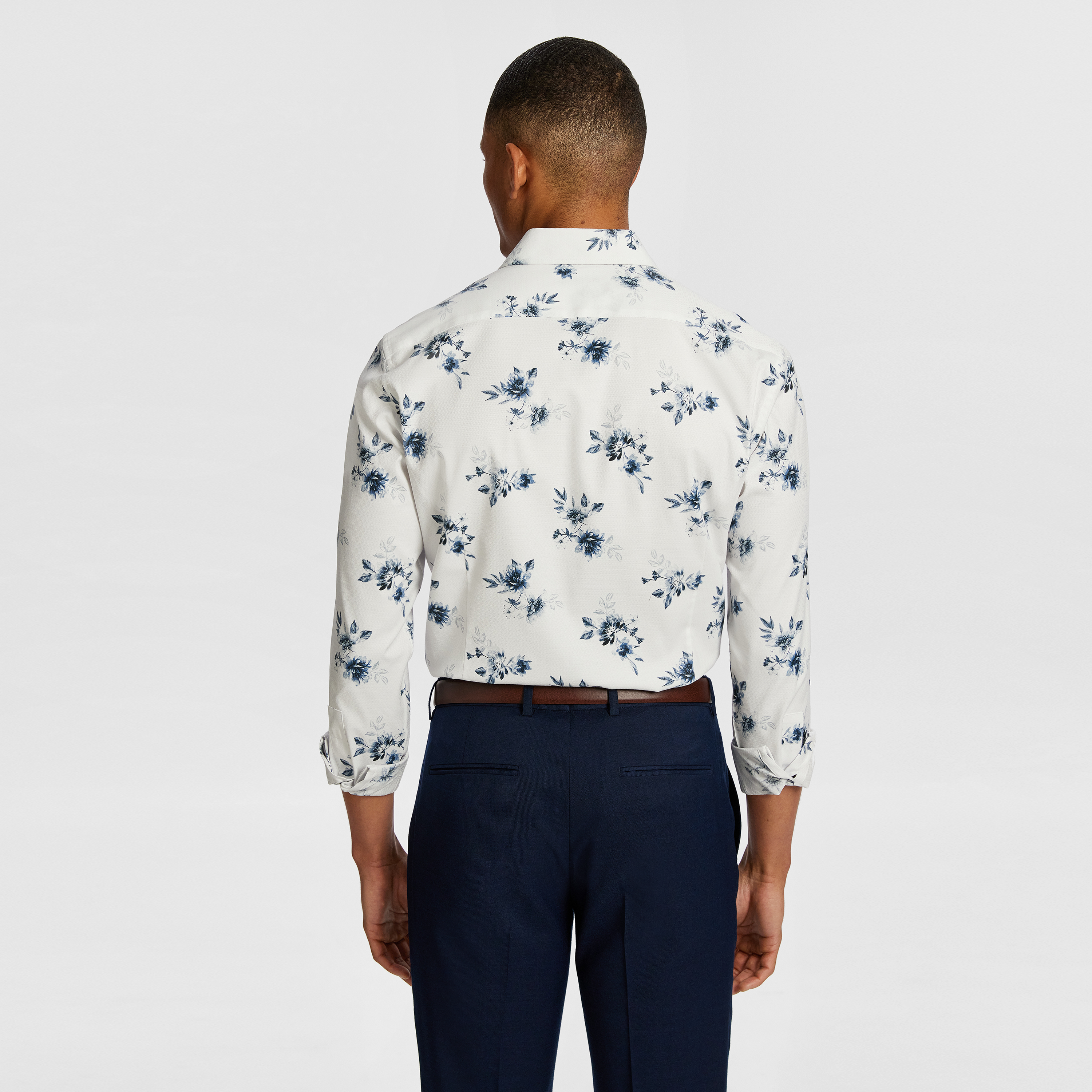 Blue Colton Slim Floral Shirt