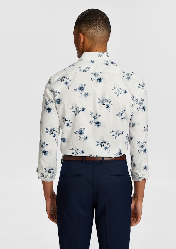 Blue Colton Slim Floral Shirt