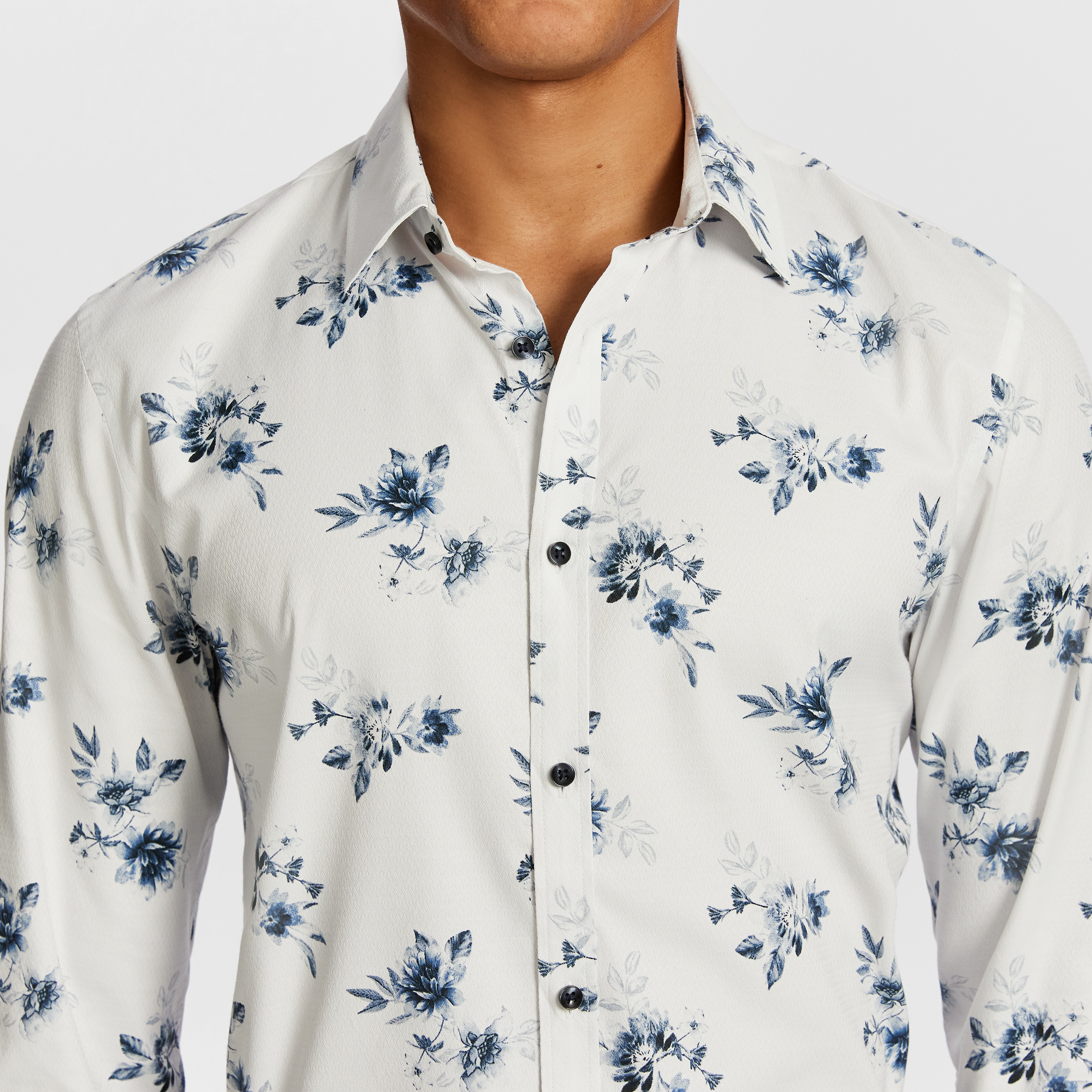 Blue Colton Slim Floral Shirt