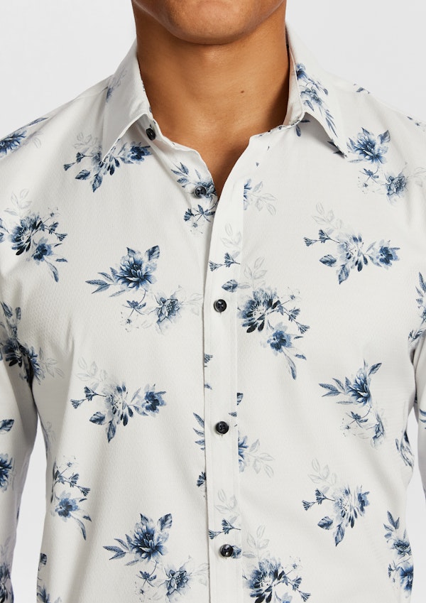 Blue Colton Slim Floral Shirt