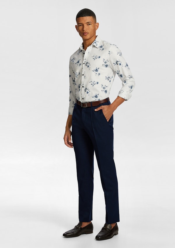 Blue Colton Slim Floral Shirt