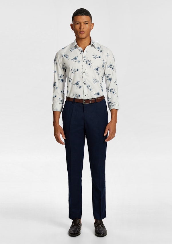 Blue Colton Slim Floral Shirt
