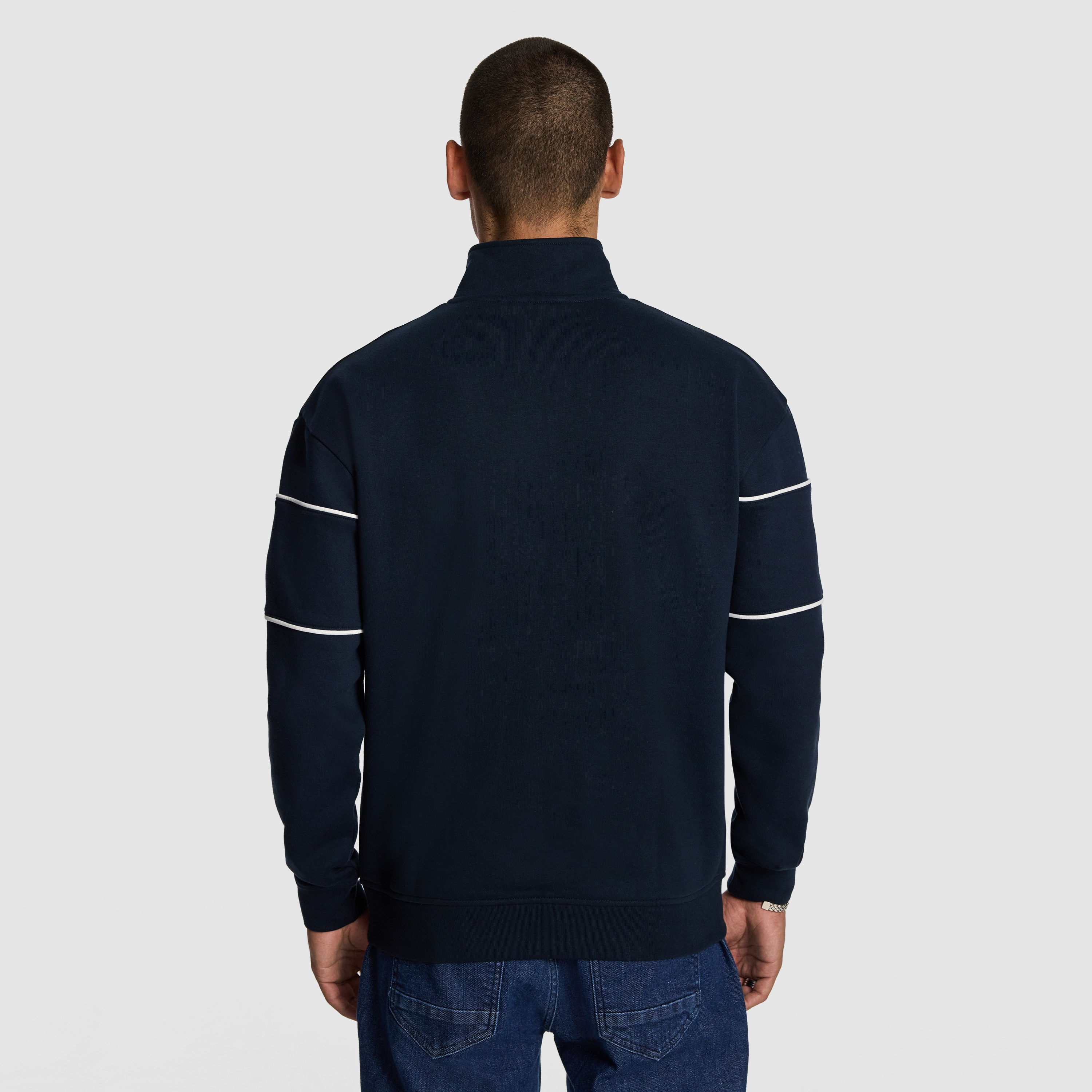 Navy Battersea 1/4 Zip Sweatshirt