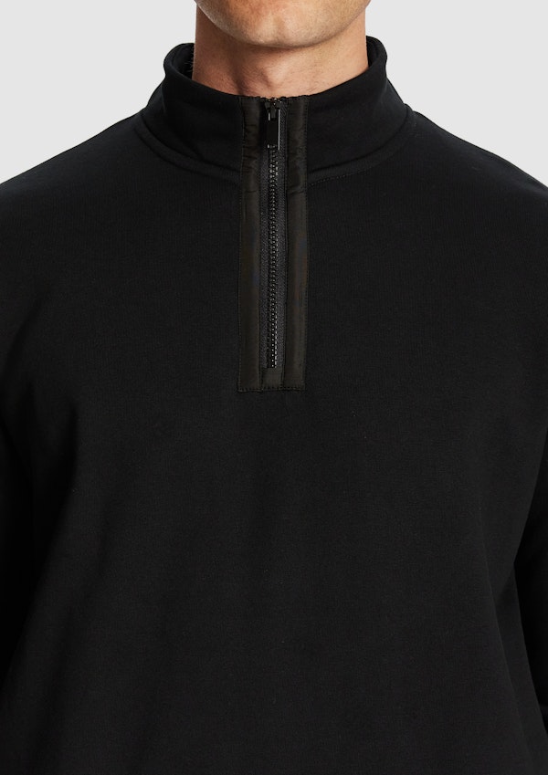 Black Mascot 1/4 Zip Sweatshirt