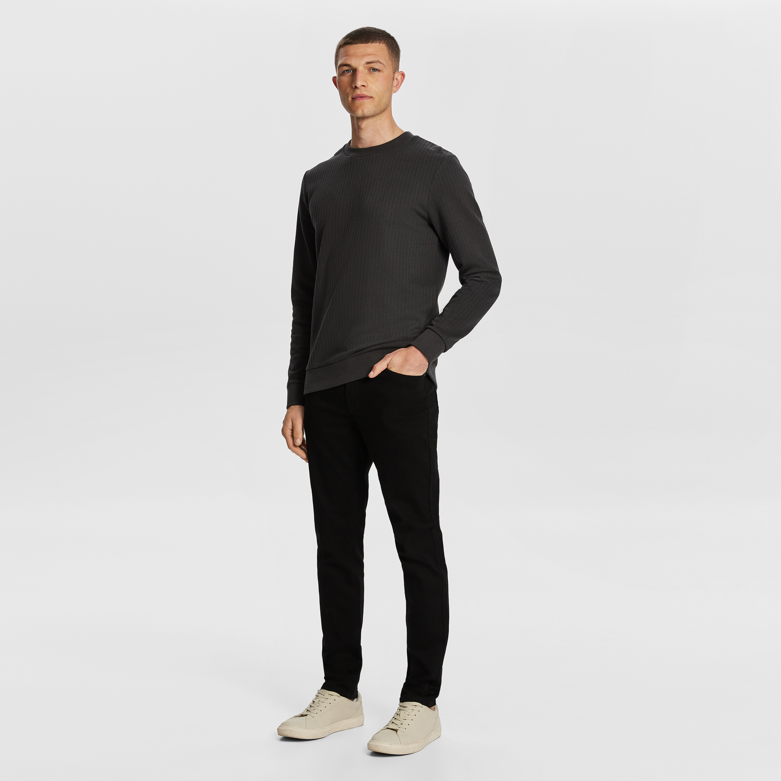 Charcoal Newport Textured Sweatshirt