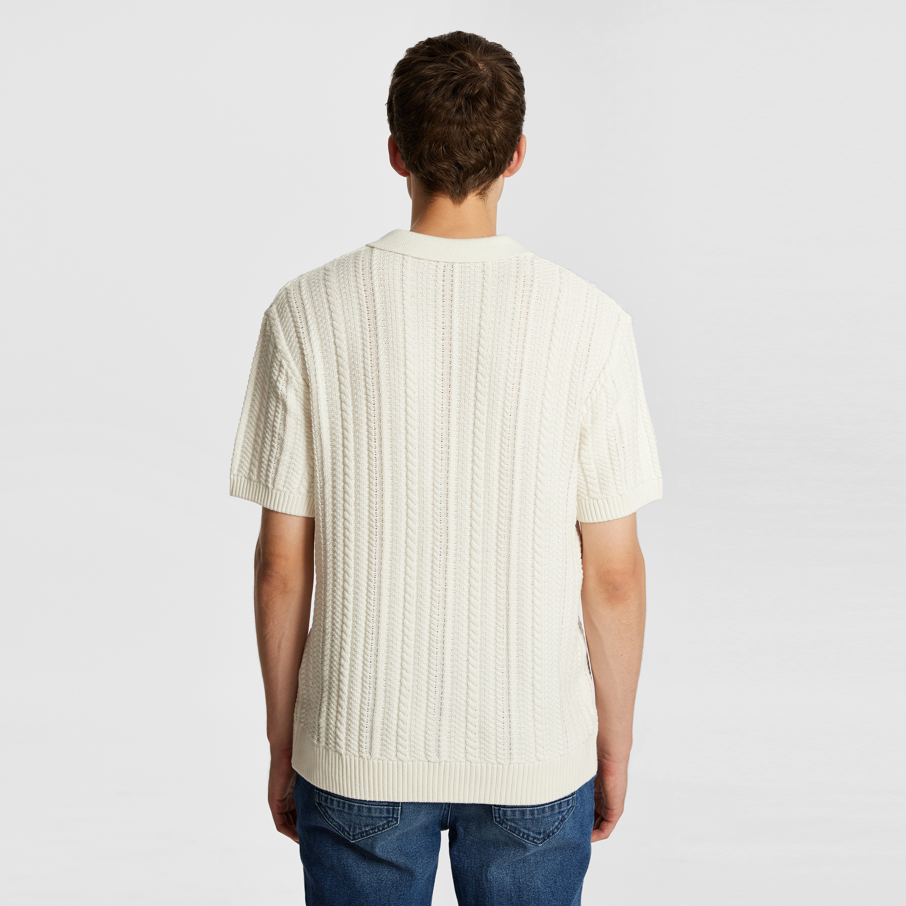 Off White Amesbury Knitted Polo Shirt