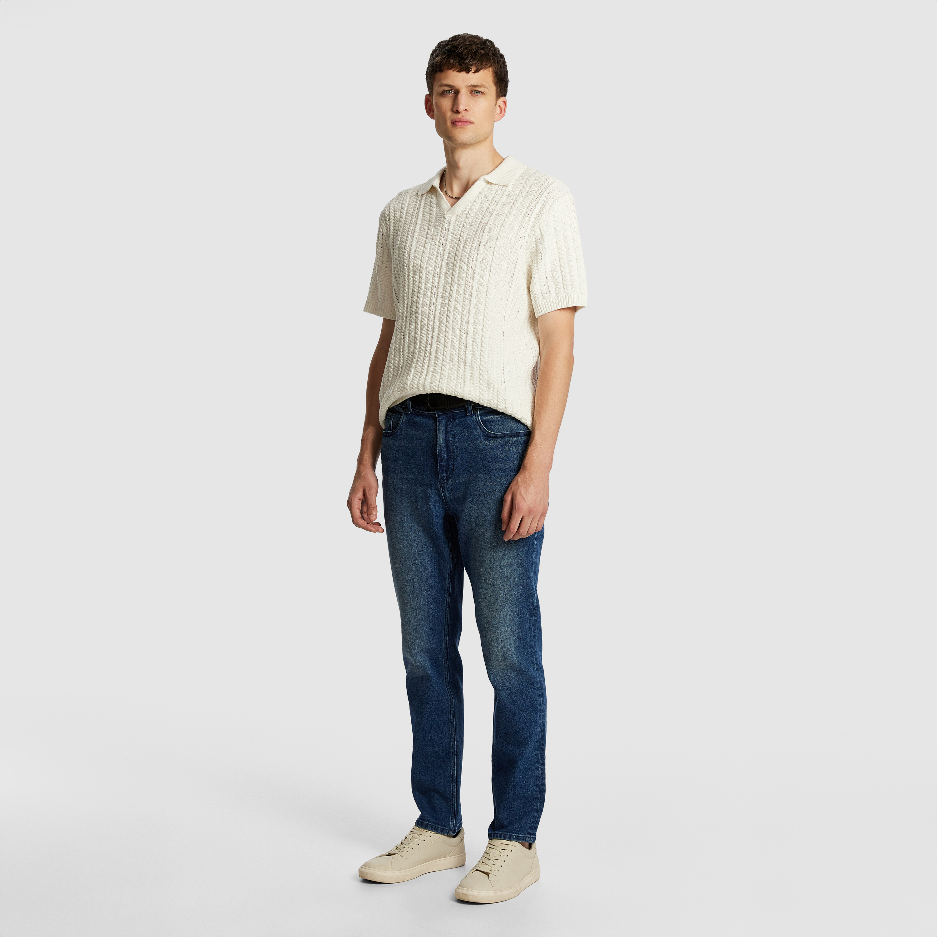 Off White Amesbury Knitted Polo Shirt
