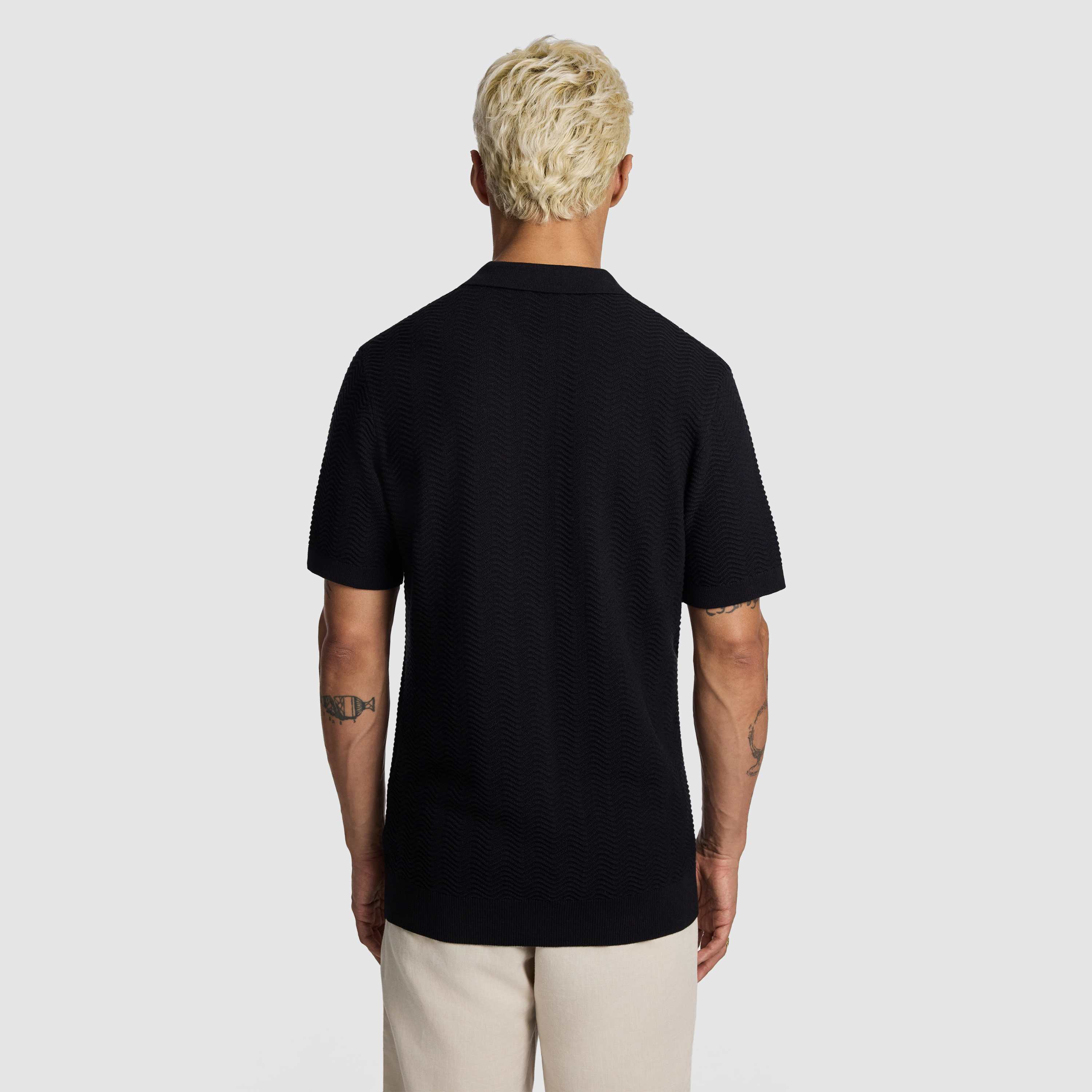 Black Josh Knitted Polo Shirt