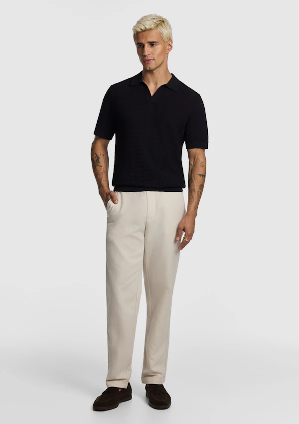 Black Josh Knitted Polo Shirt