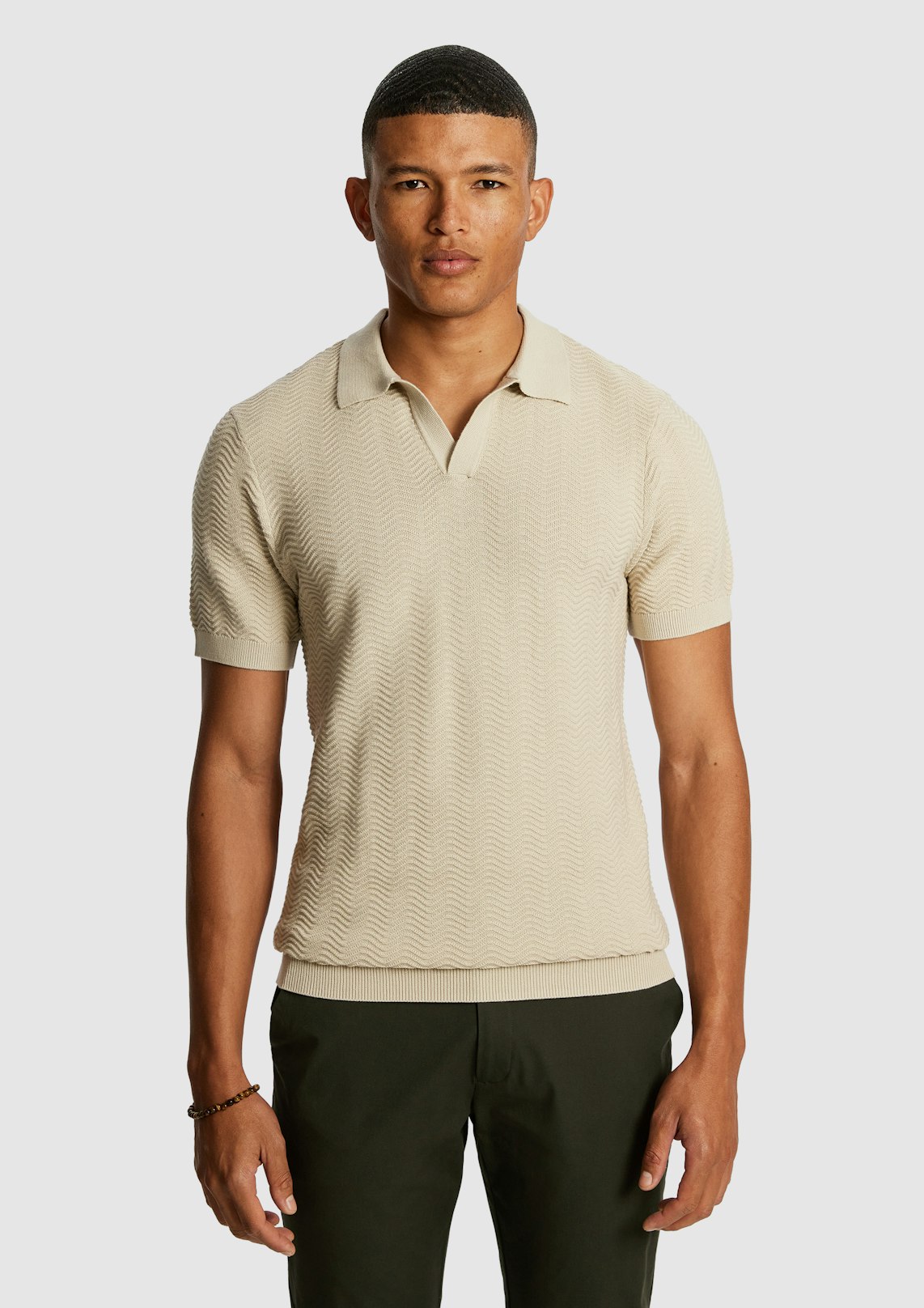 Natural Josh Knitted Polo Shirt
