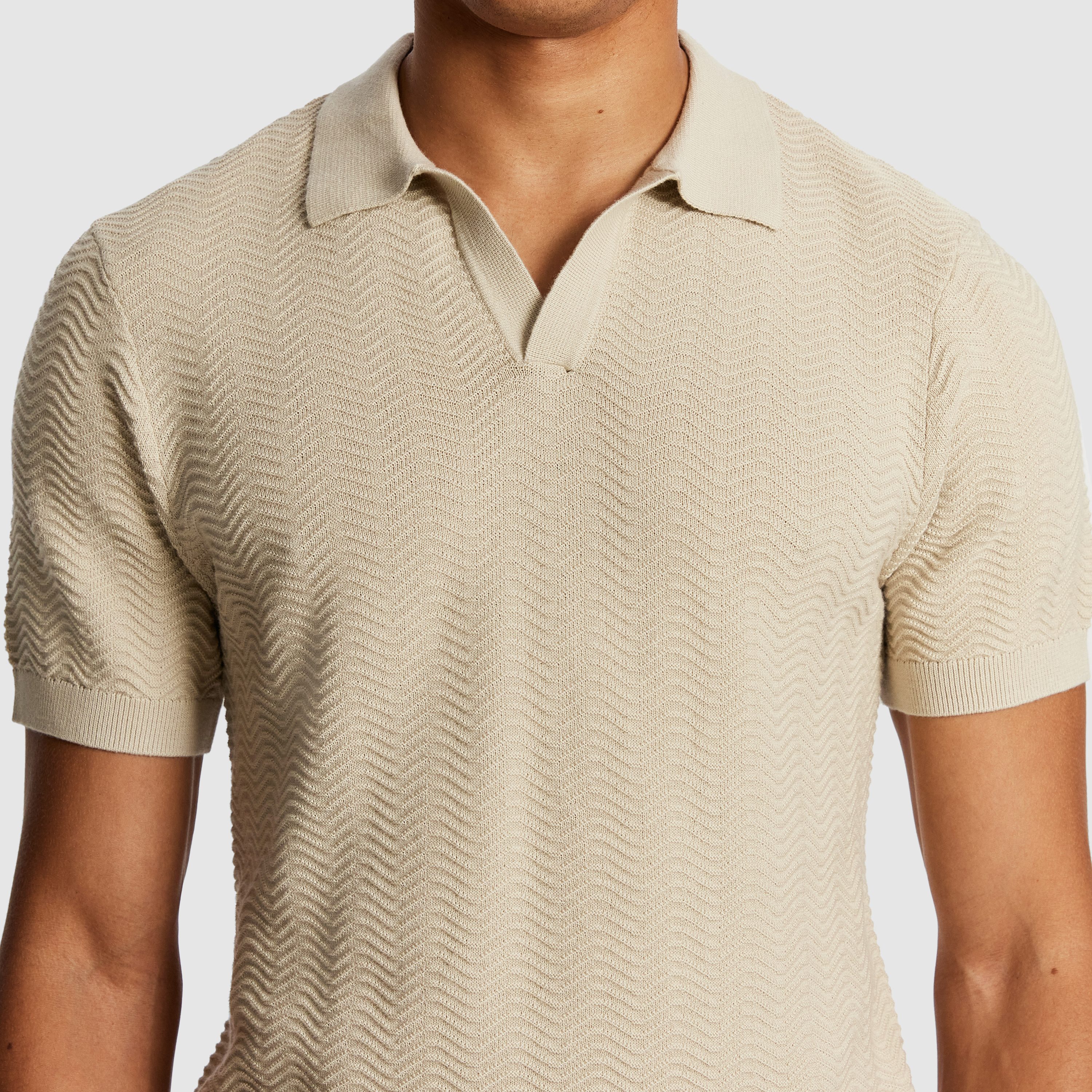Natural Josh Knitted Polo Shirt