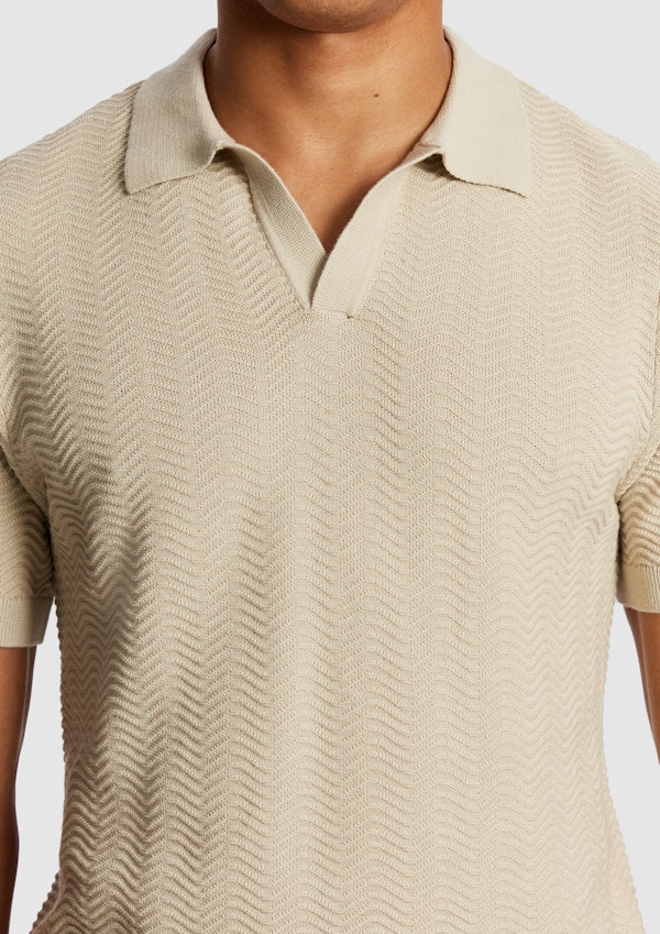 Natural Josh Knitted Polo Shirt