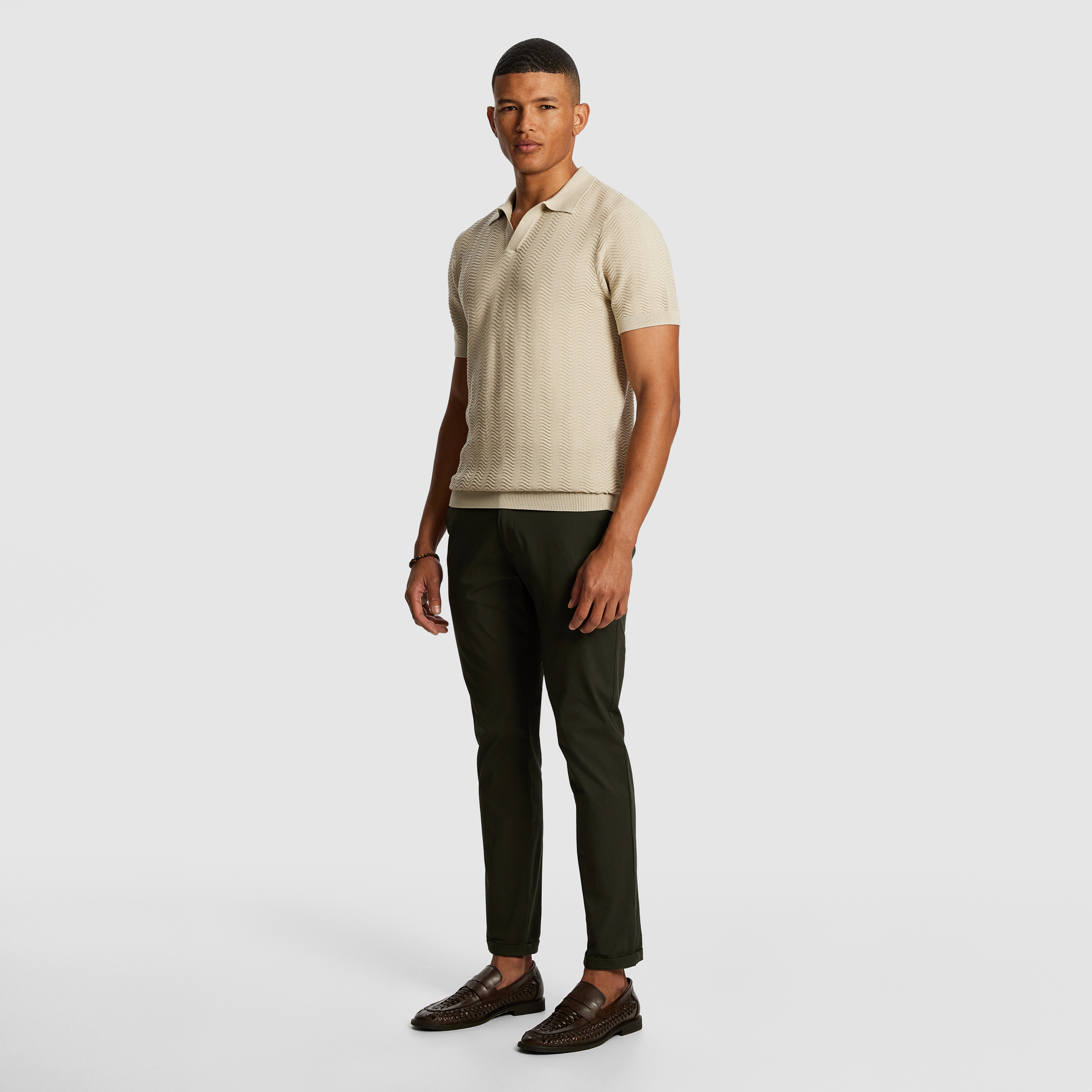 Natural Josh Knitted Polo Shirt