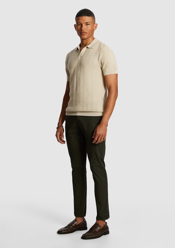 Natural Josh Knitted Polo Shirt