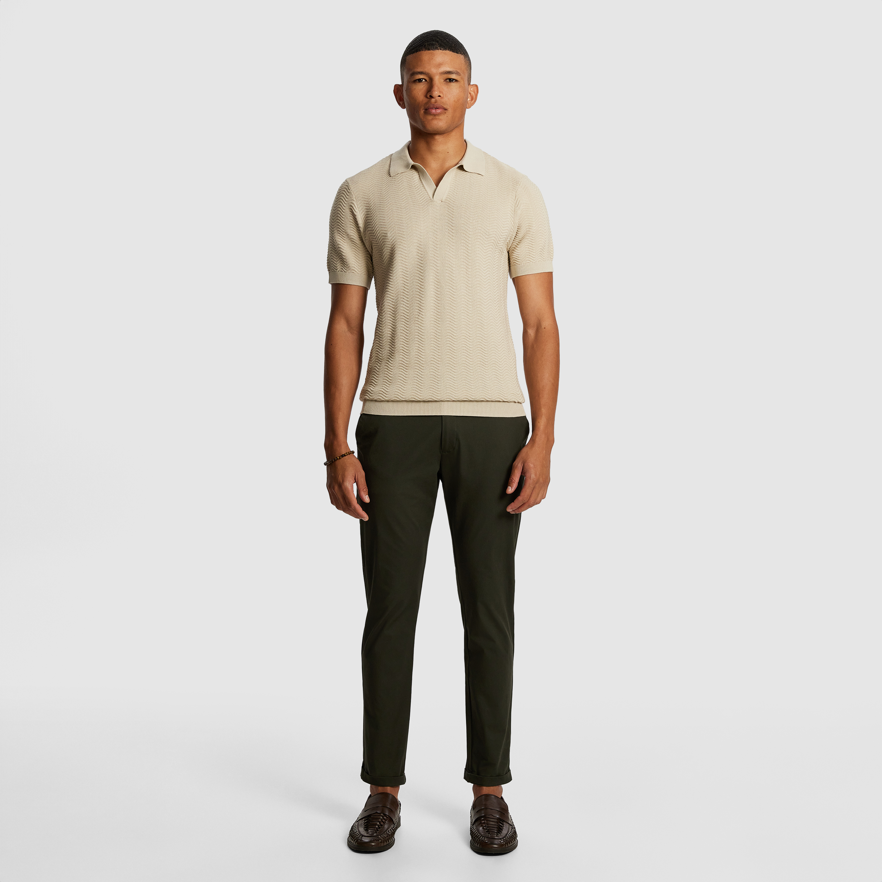 Natural Josh Knitted Polo Shirt