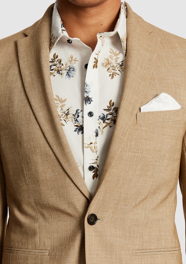 Caramel Nelson Skinny Stretch Suit Jacket