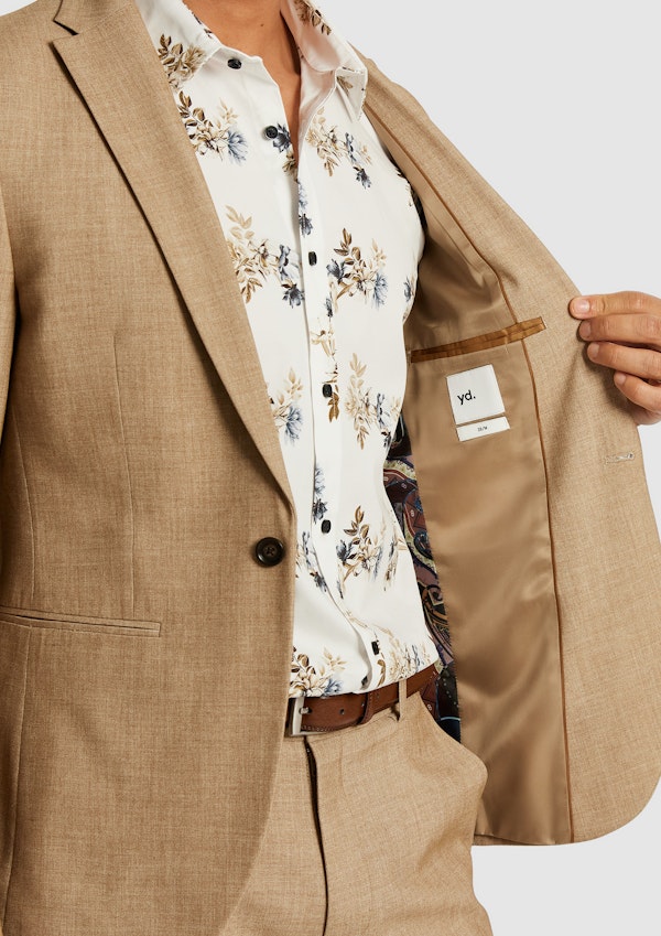 Caramel Nelson Skinny Stretch Suit Jacket