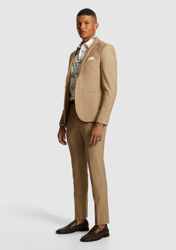 Caramel Nelson Skinny Stretch Suit Jacket