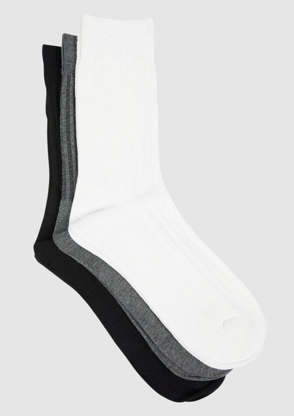 Bamboo Ribbed 3 Pack Socks