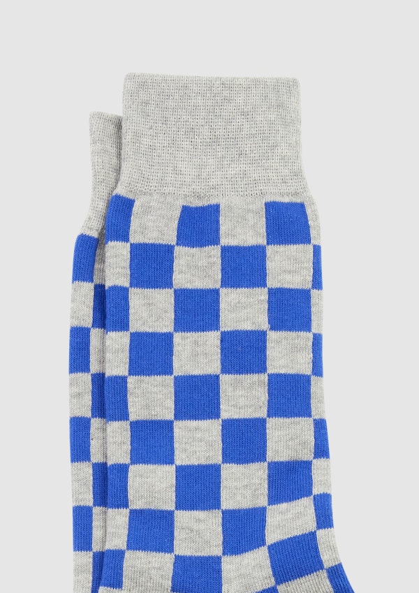 Grey Check Pattern Sock