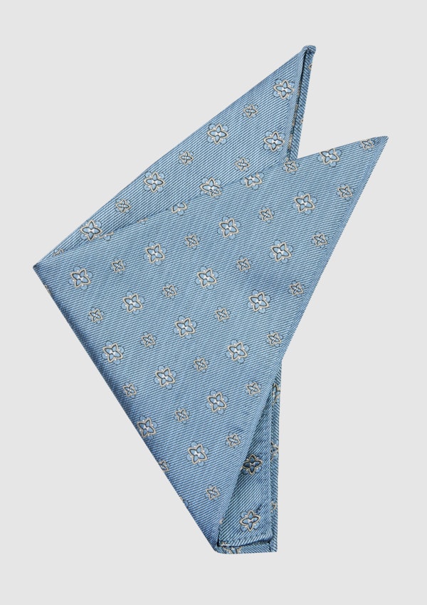 Mid Blue Iowa Tile Pocket Square