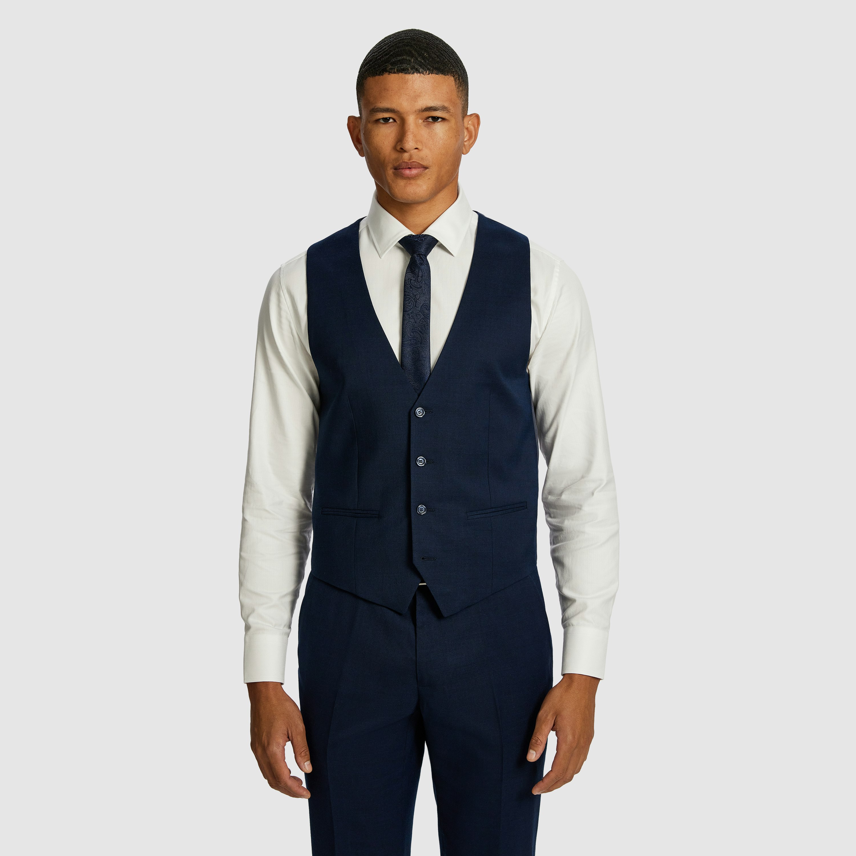 Men's Solid Royal Big and Tall Waist coat & Tie main image 1