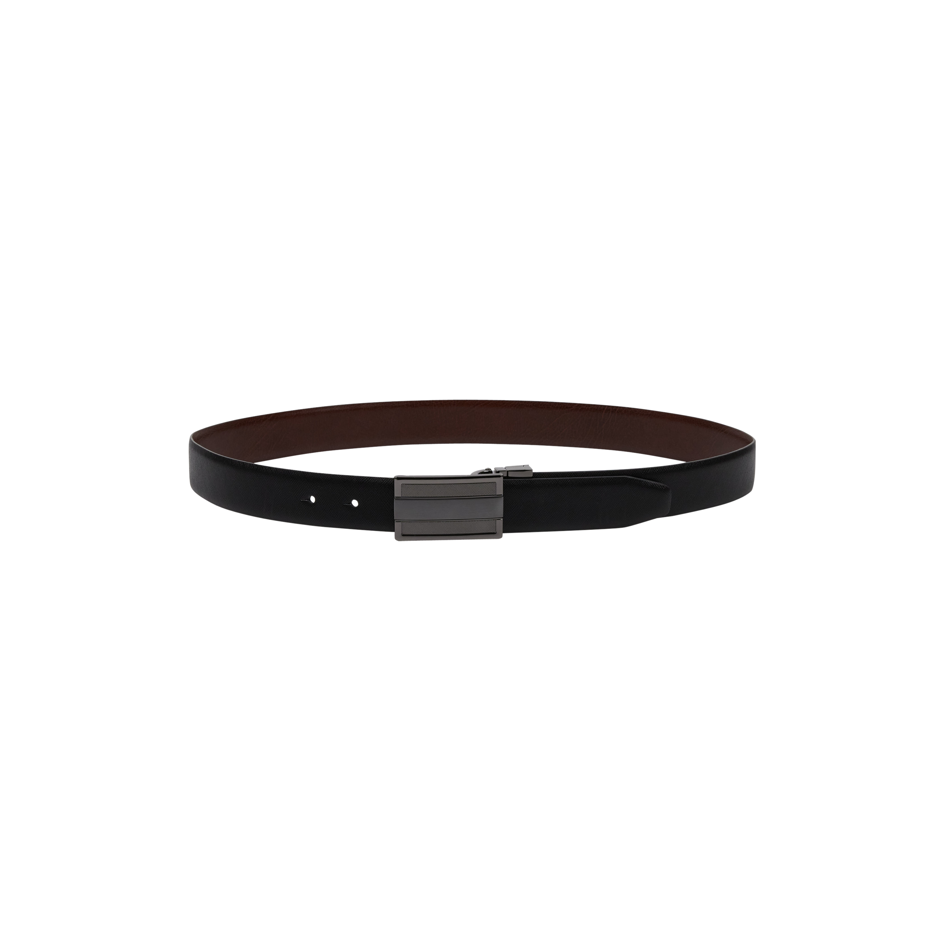Black/Choc Rowan Textured Belt