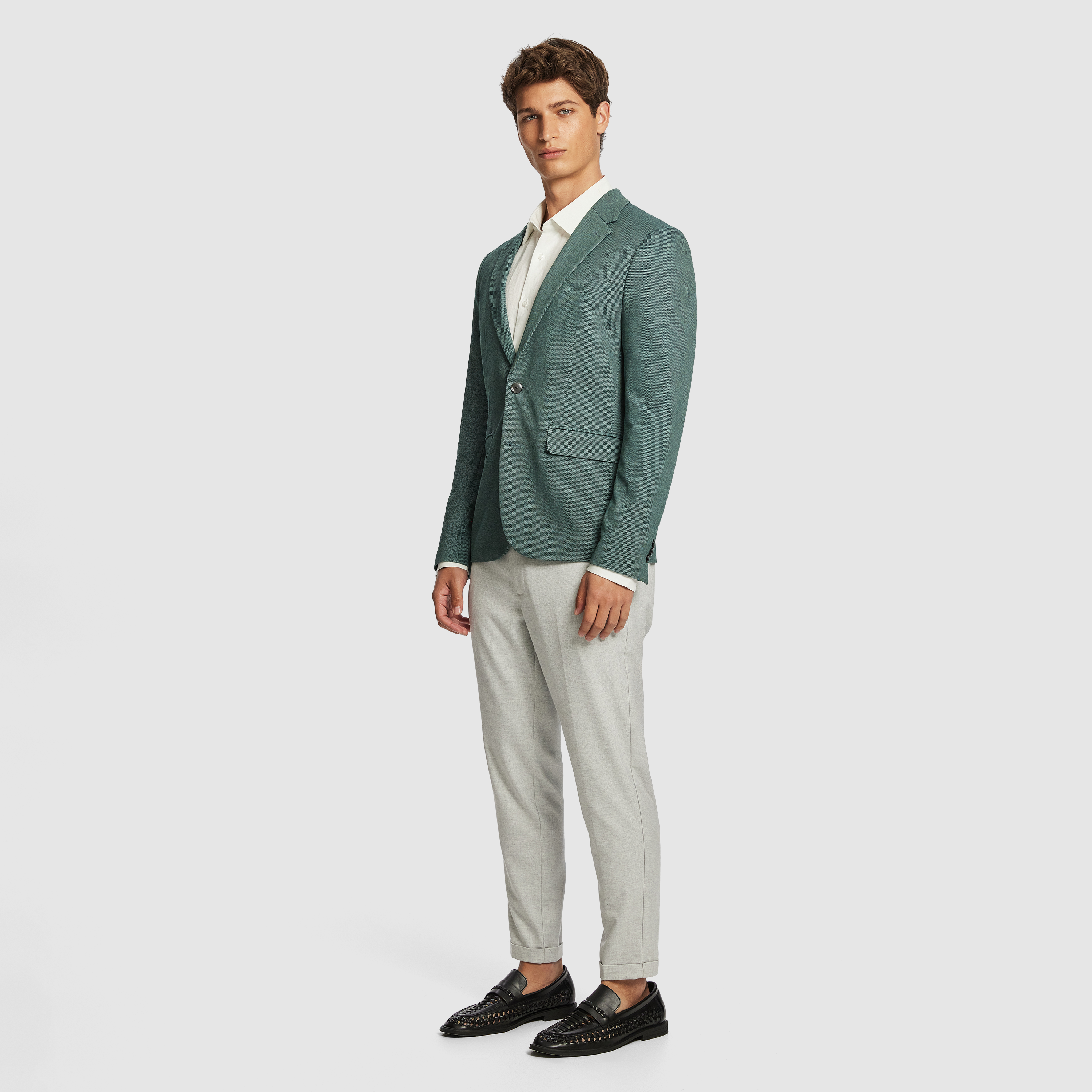 Teal Ernest Knitted Blazer