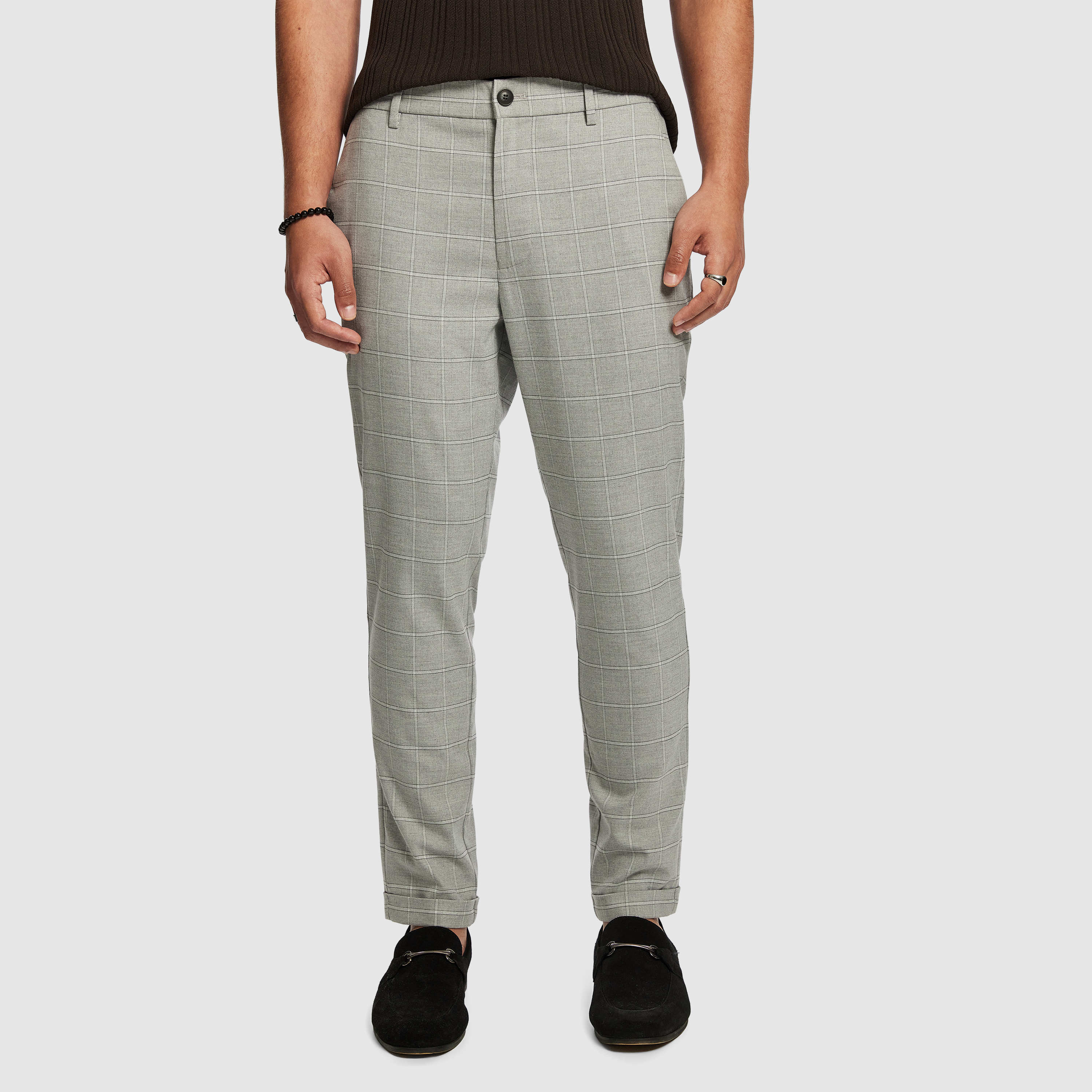 Kane Check Slim Cropped Chino
