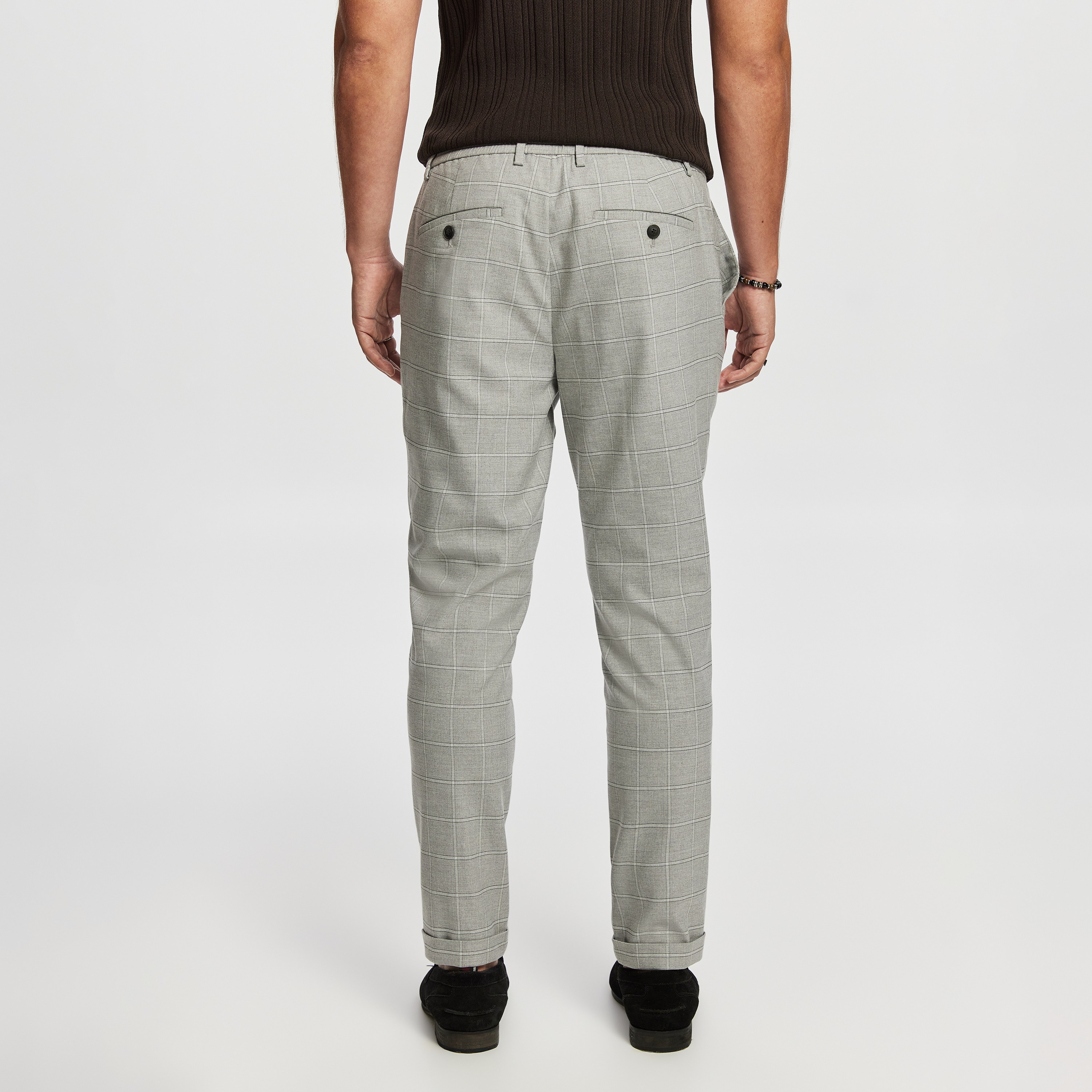 Kane Check Slim Cropped Chino