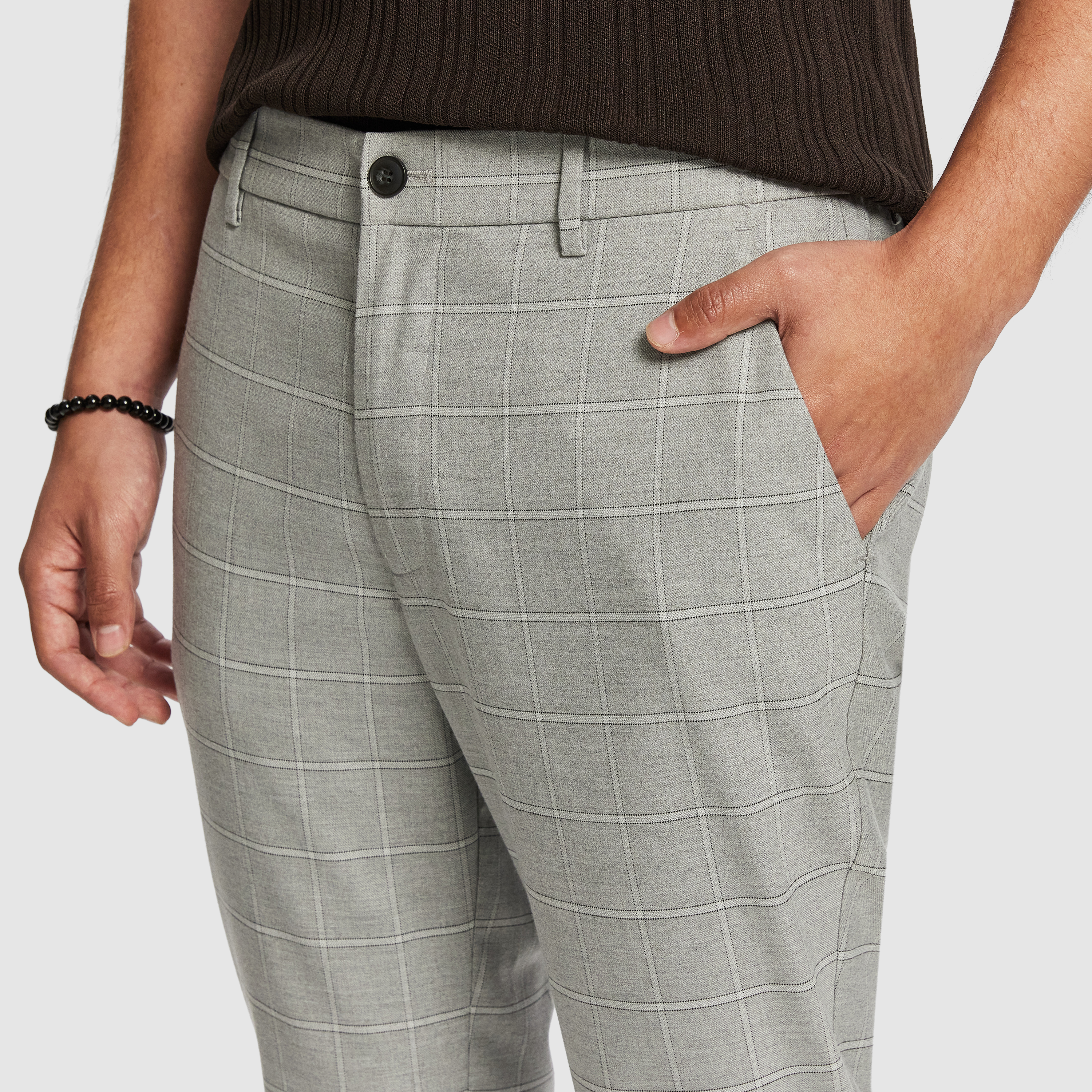 Kane Check Slim Cropped Chino