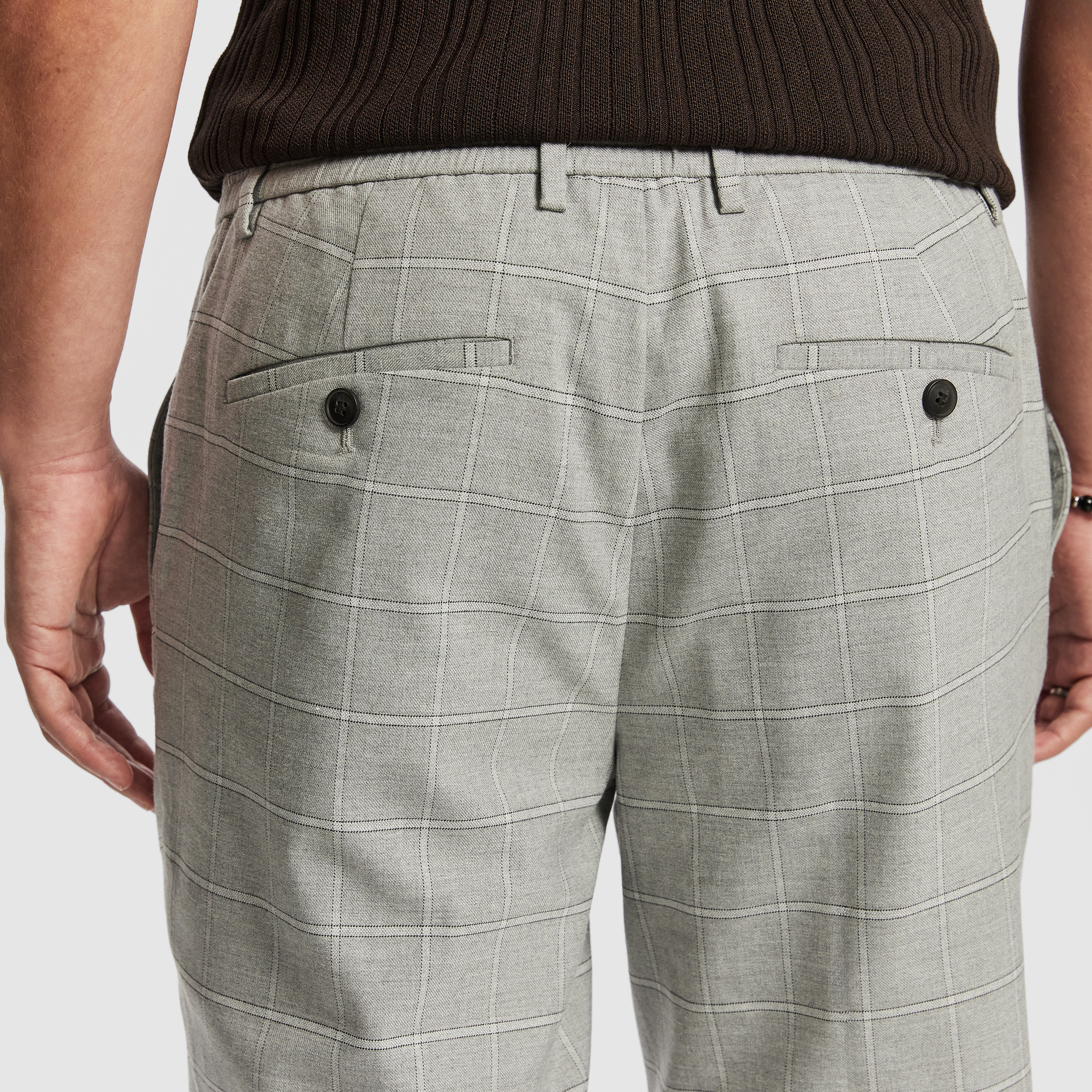 Kane Check Slim Cropped Chino