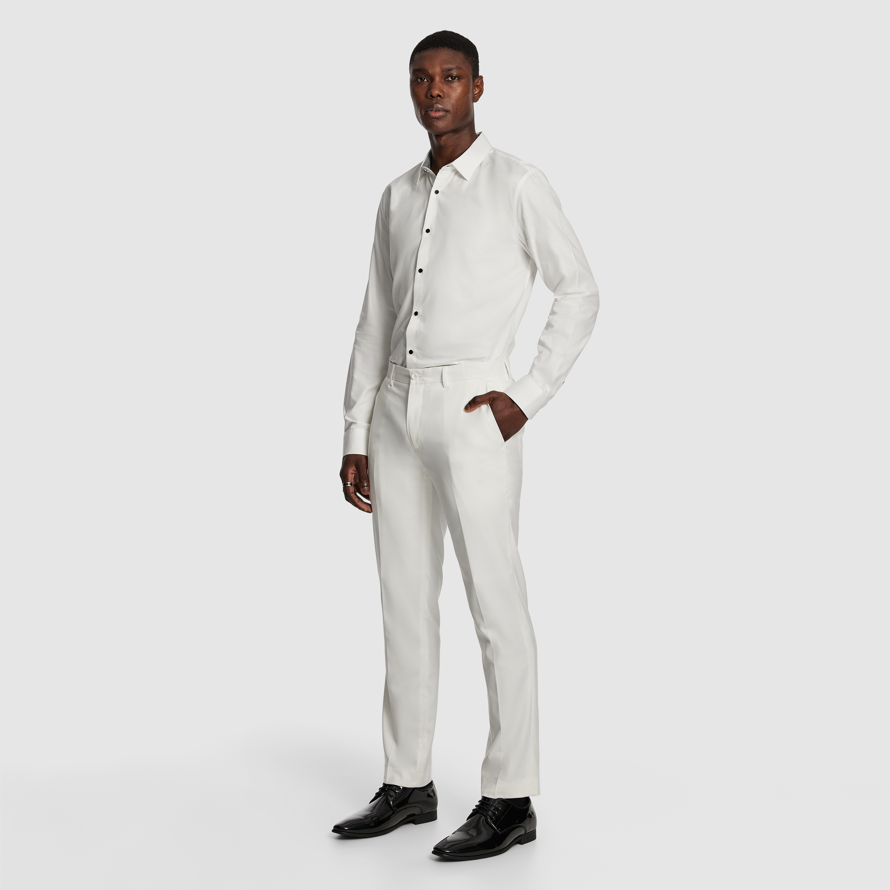 White Royale Jacquard Dress Pant