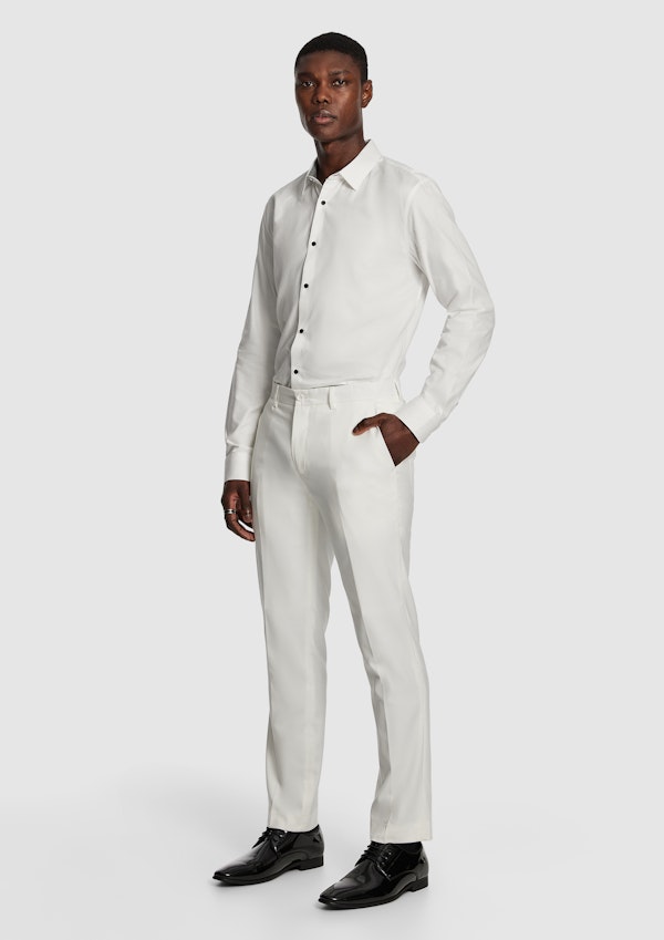 White Royale Jacquard Dress Pant