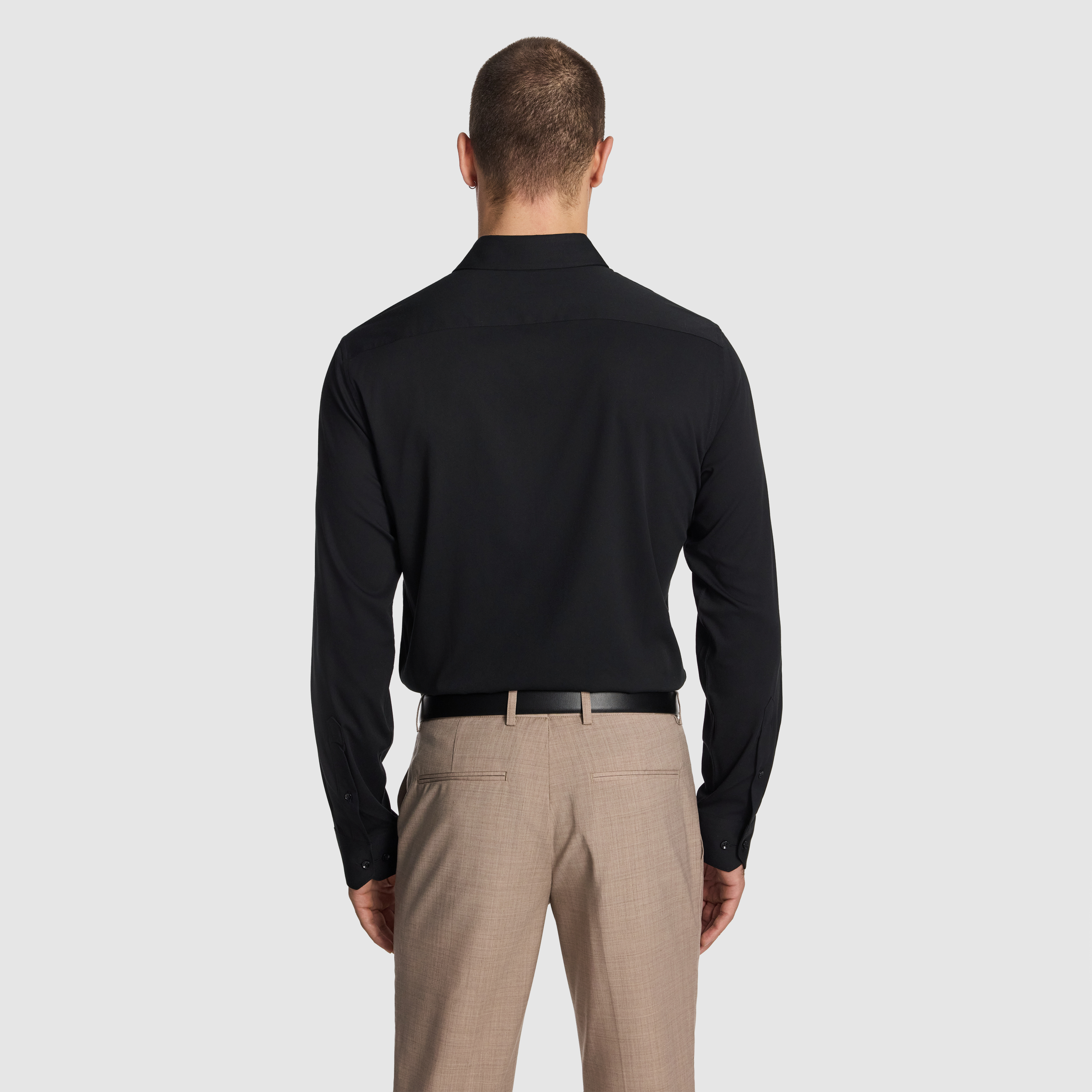 Black Frango Bamboo Slim Fit Dress Shirt