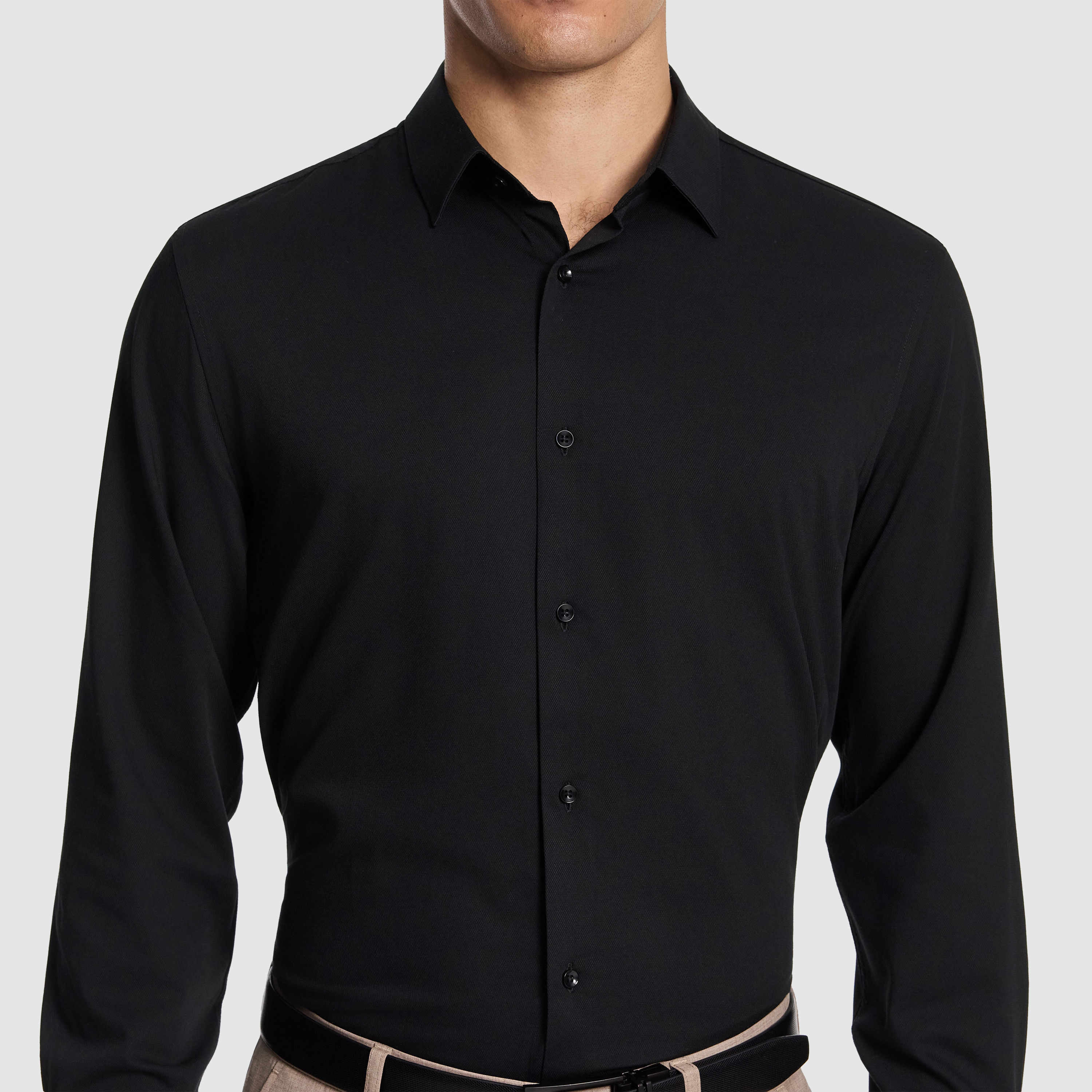 Black Frango Bamboo Slim Fit Dress Shirt