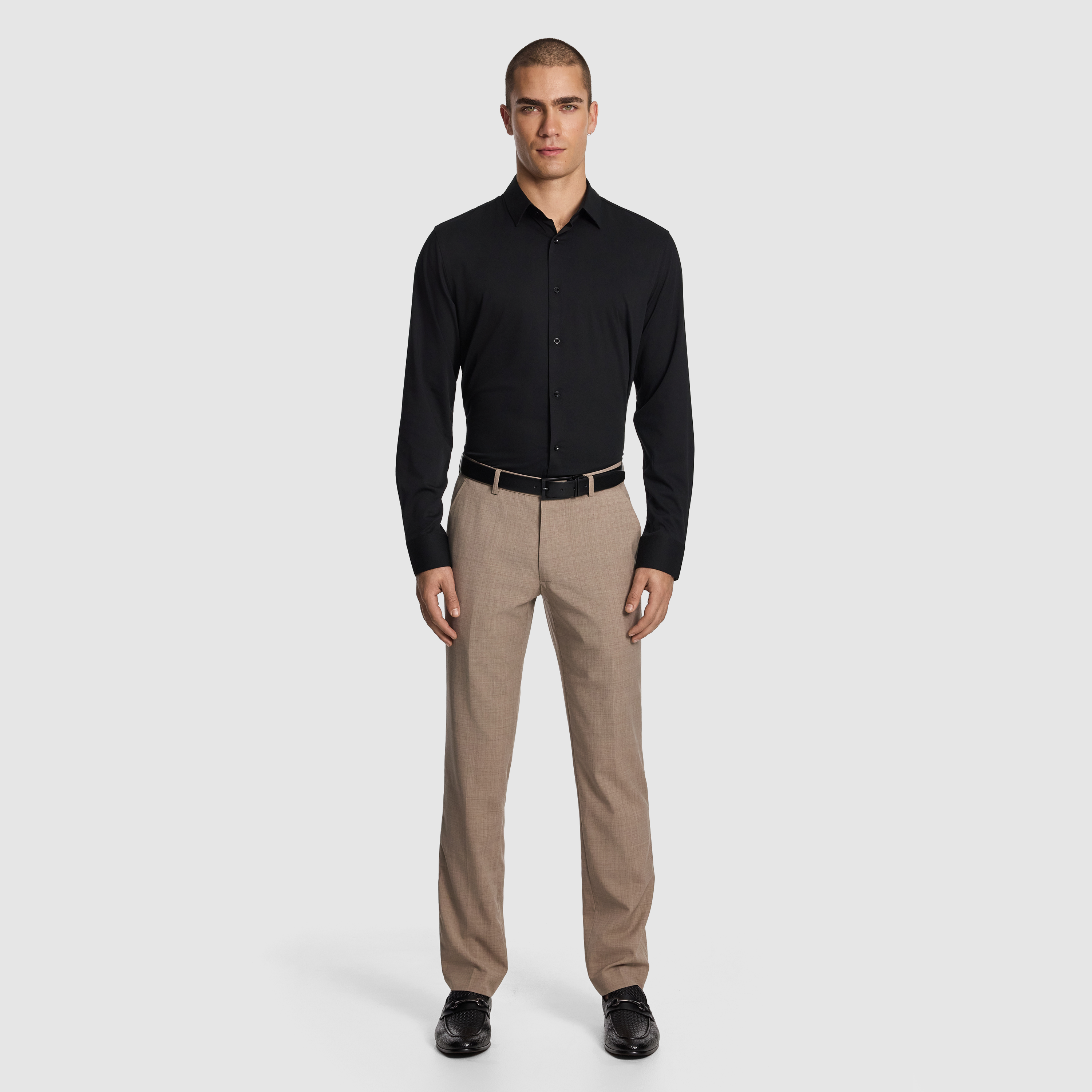 Black Frango Bamboo Slim Fit Dress Shirt